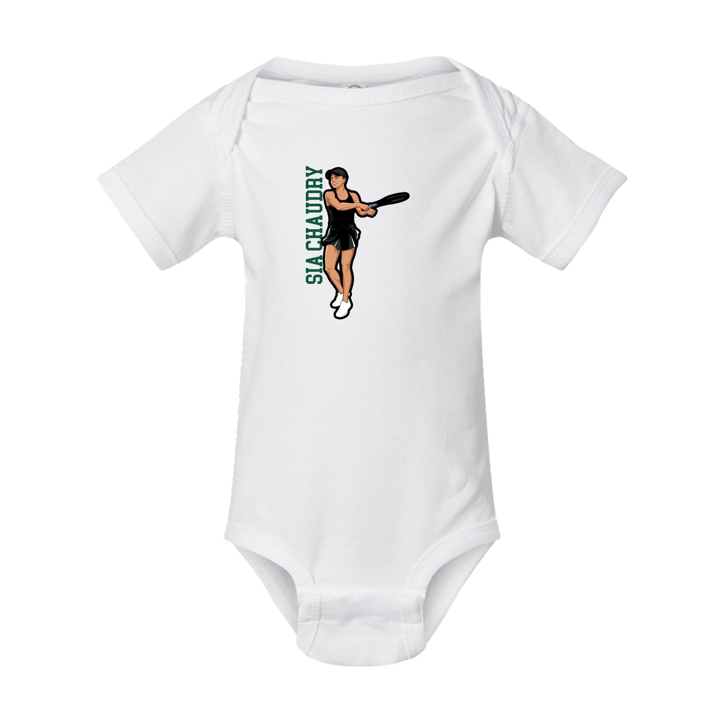 Baby Onesie — Name Vertical in White