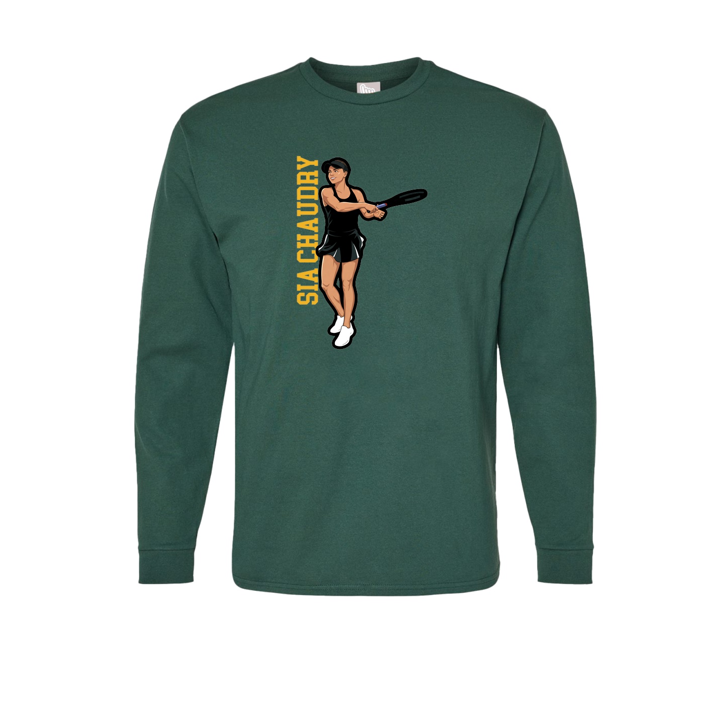 Long Sleeve Tee — Name Vertical in Green