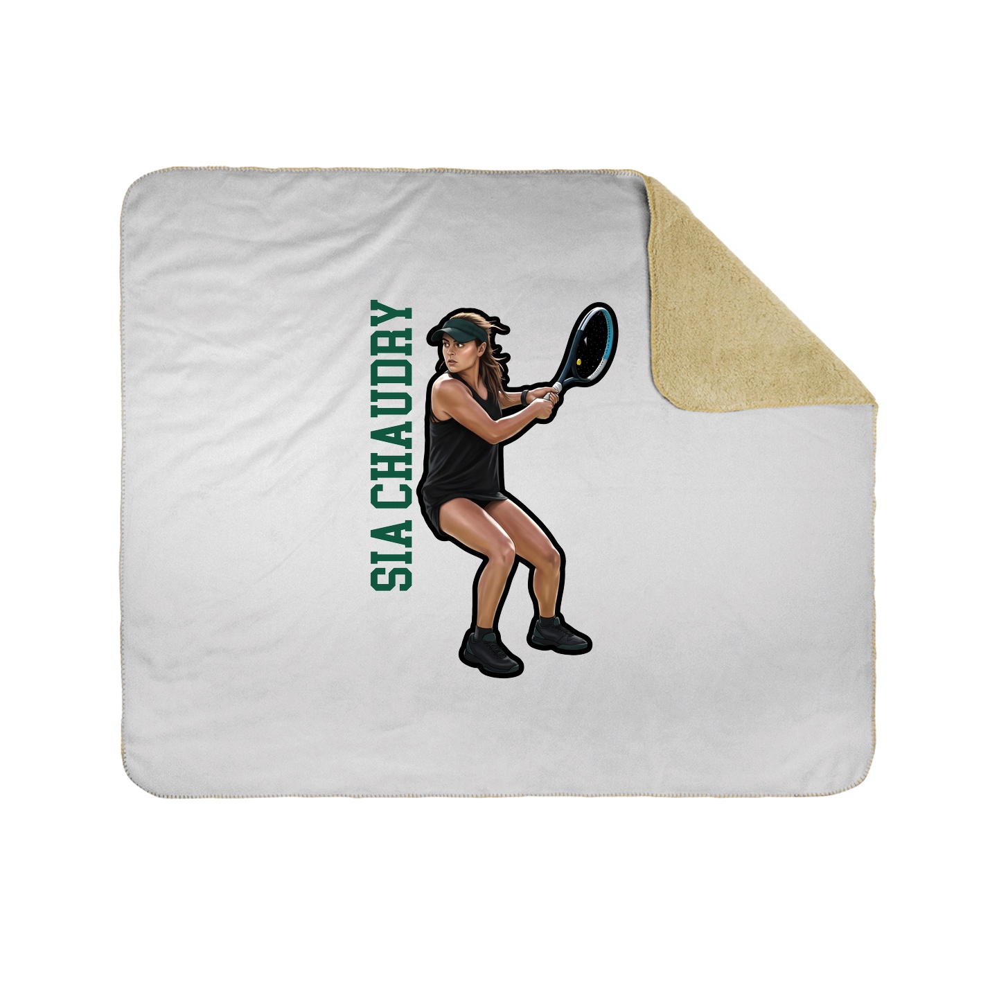 Throw Blanket — Name Vertical in White