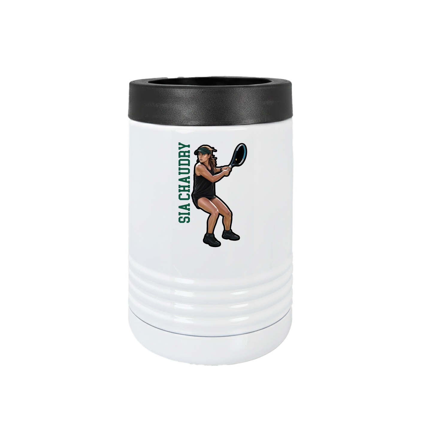 Beverage Holder — Name Vertical in White