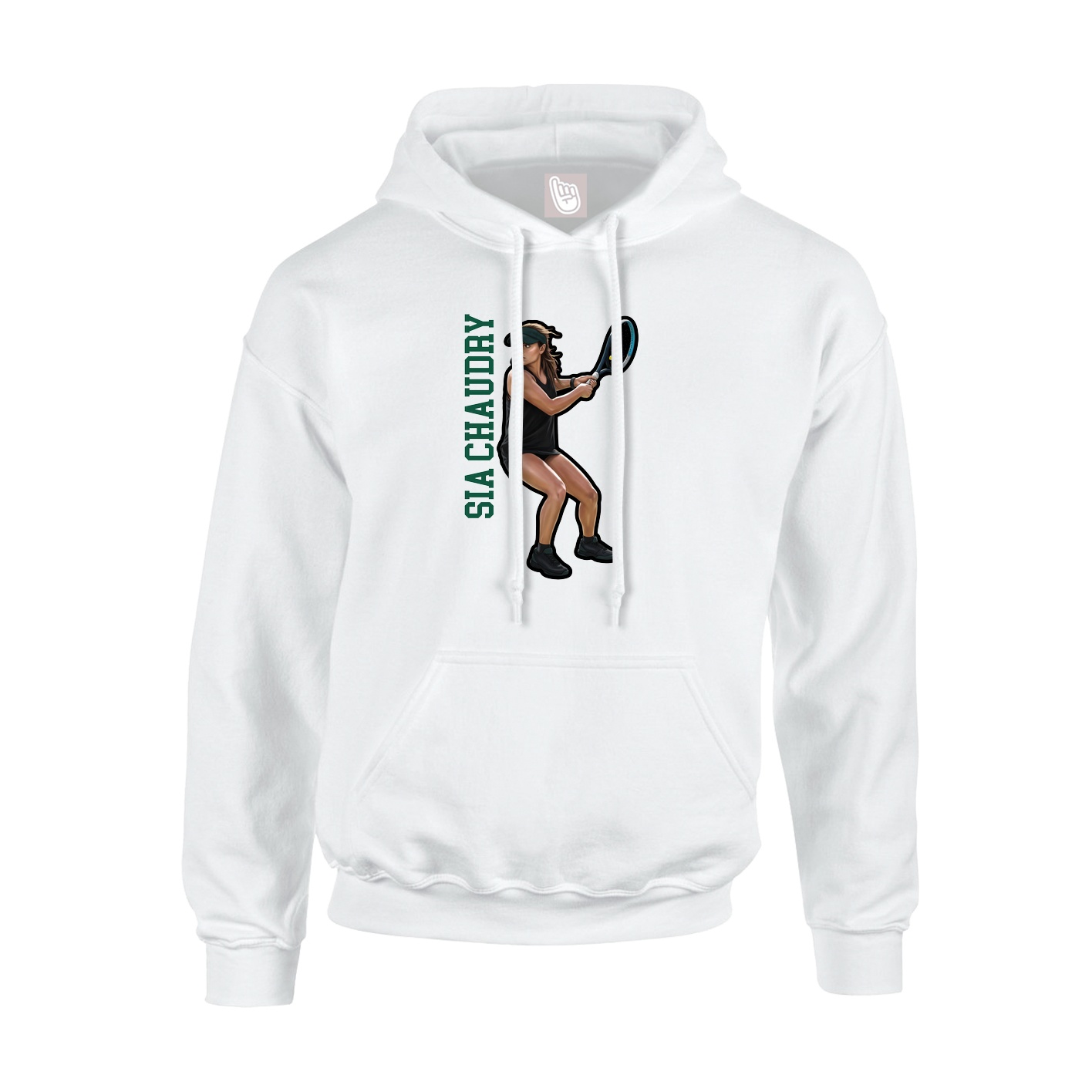 Youth Hoodie — Name Vertical in White