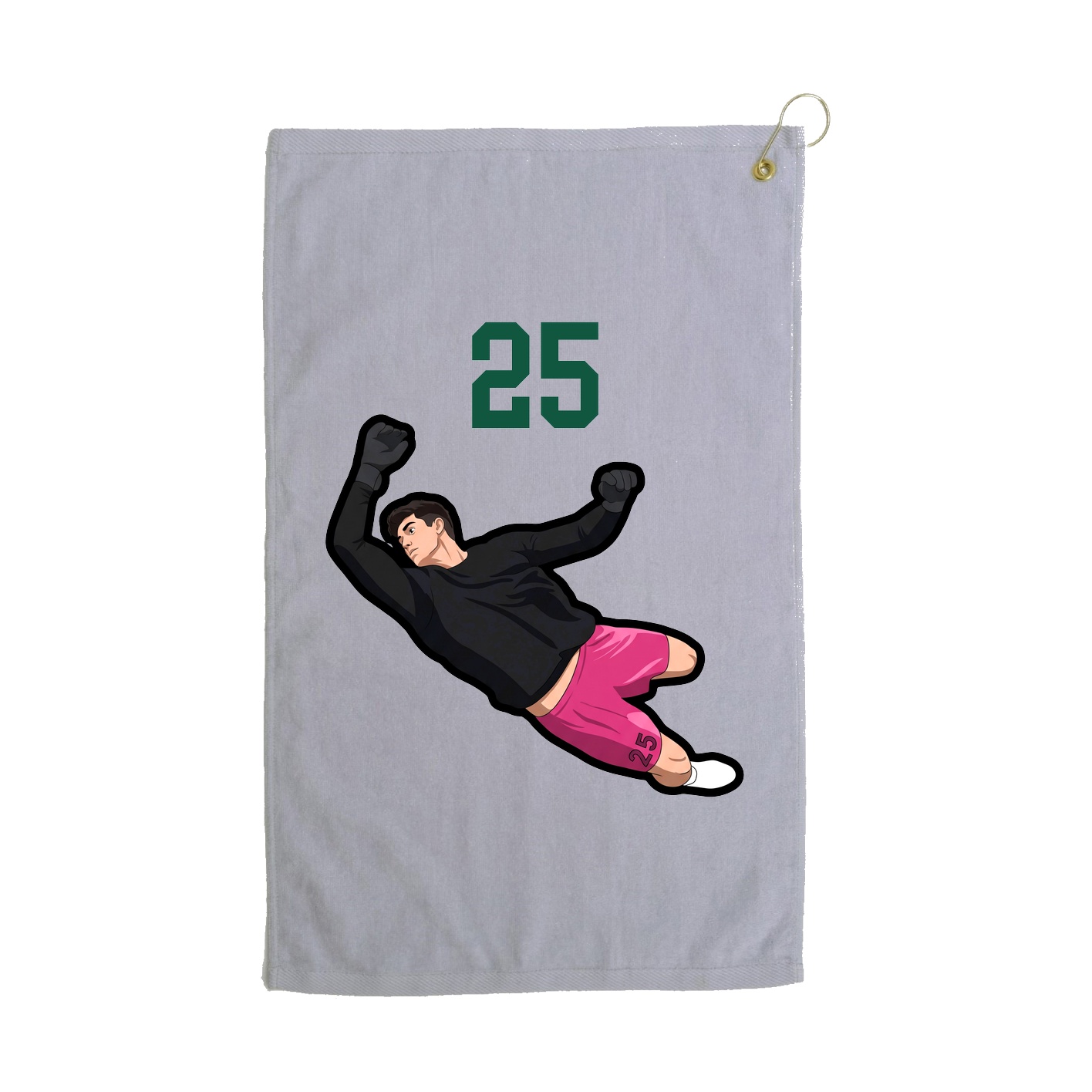 Golf Towel — Number Top in Grey