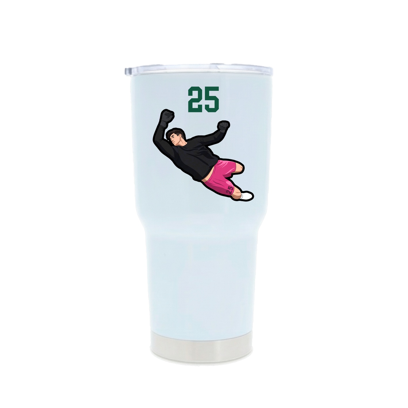 30oz Stainless Steel Tumbler — Number Top in White