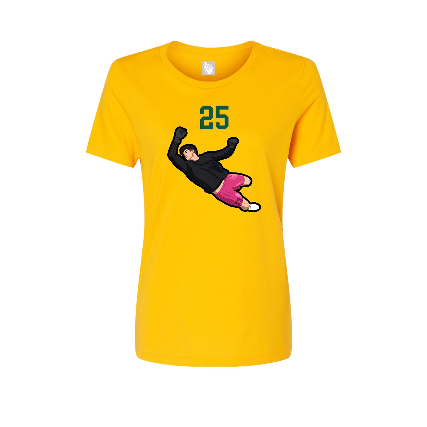 Fitted Women's Tee — Number Top in Gold