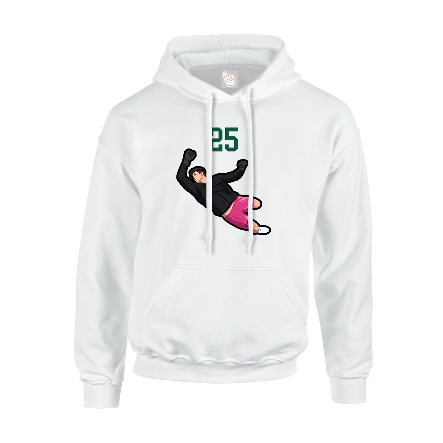 Youth Hoodie — Number Top in White