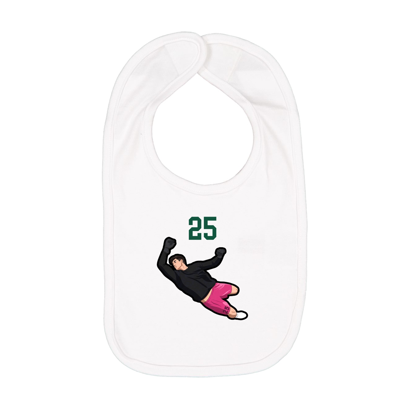 Infant Bib — Number Top in White
