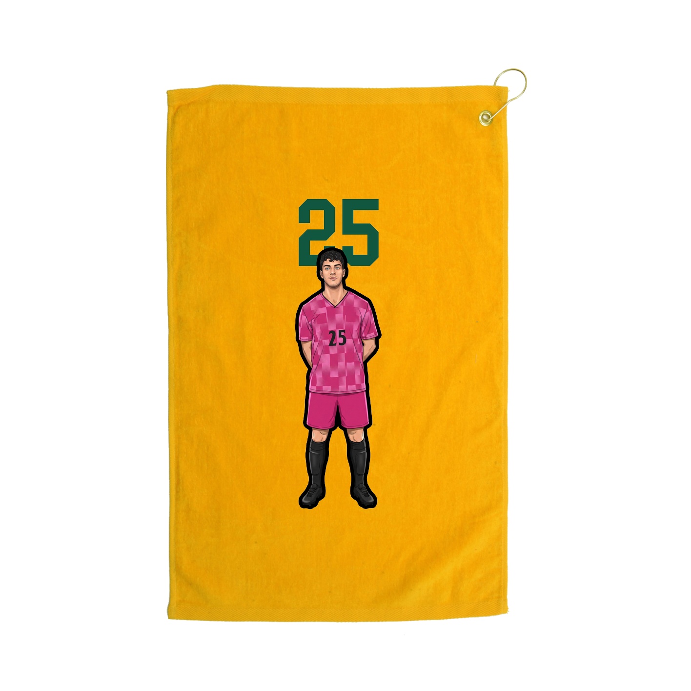Golf Towel — Number Top in Gold