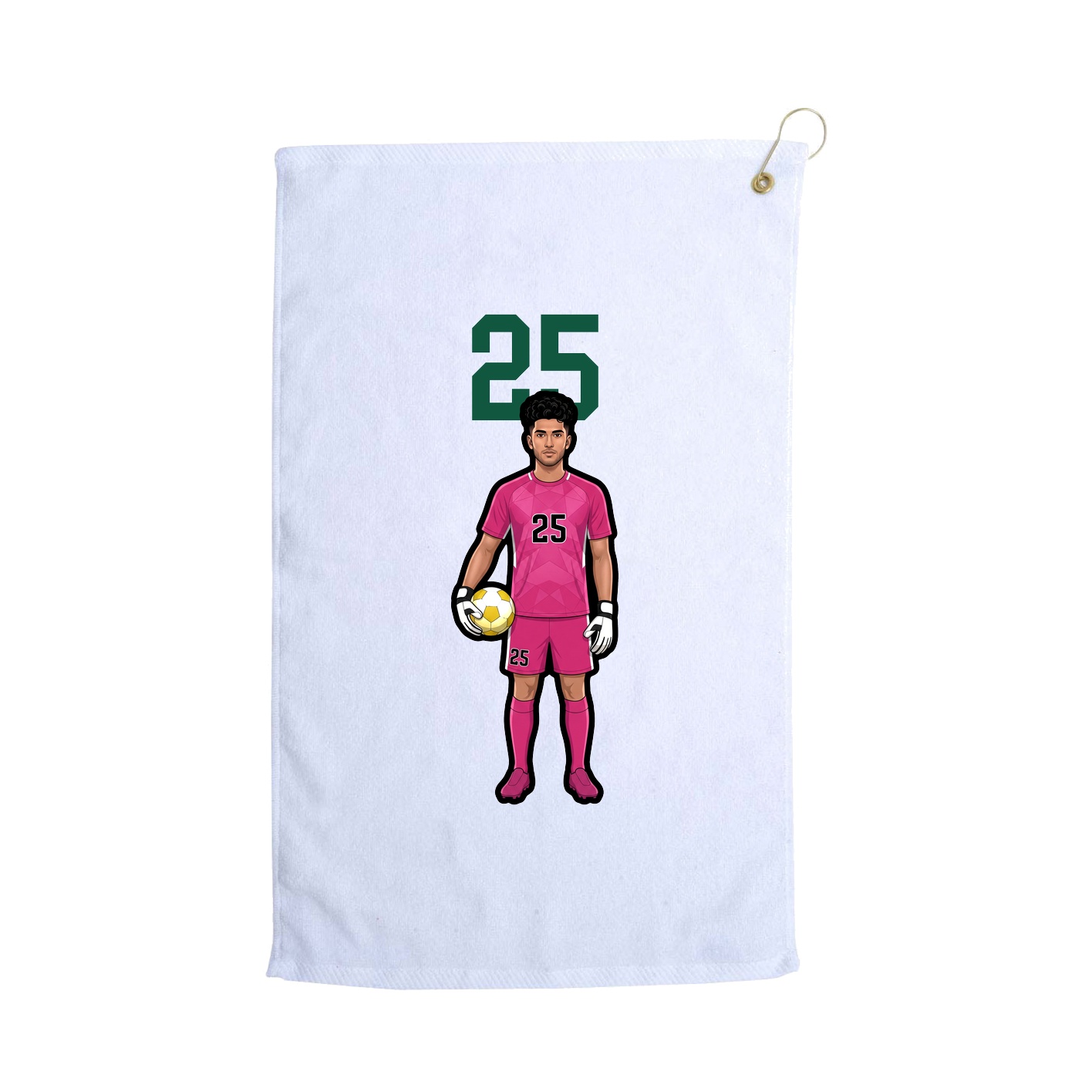 Golf Towel — Number Top in White
