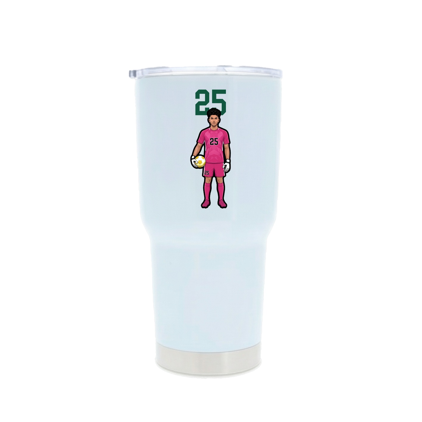30oz Stainless Steel Tumbler — Number Top in White