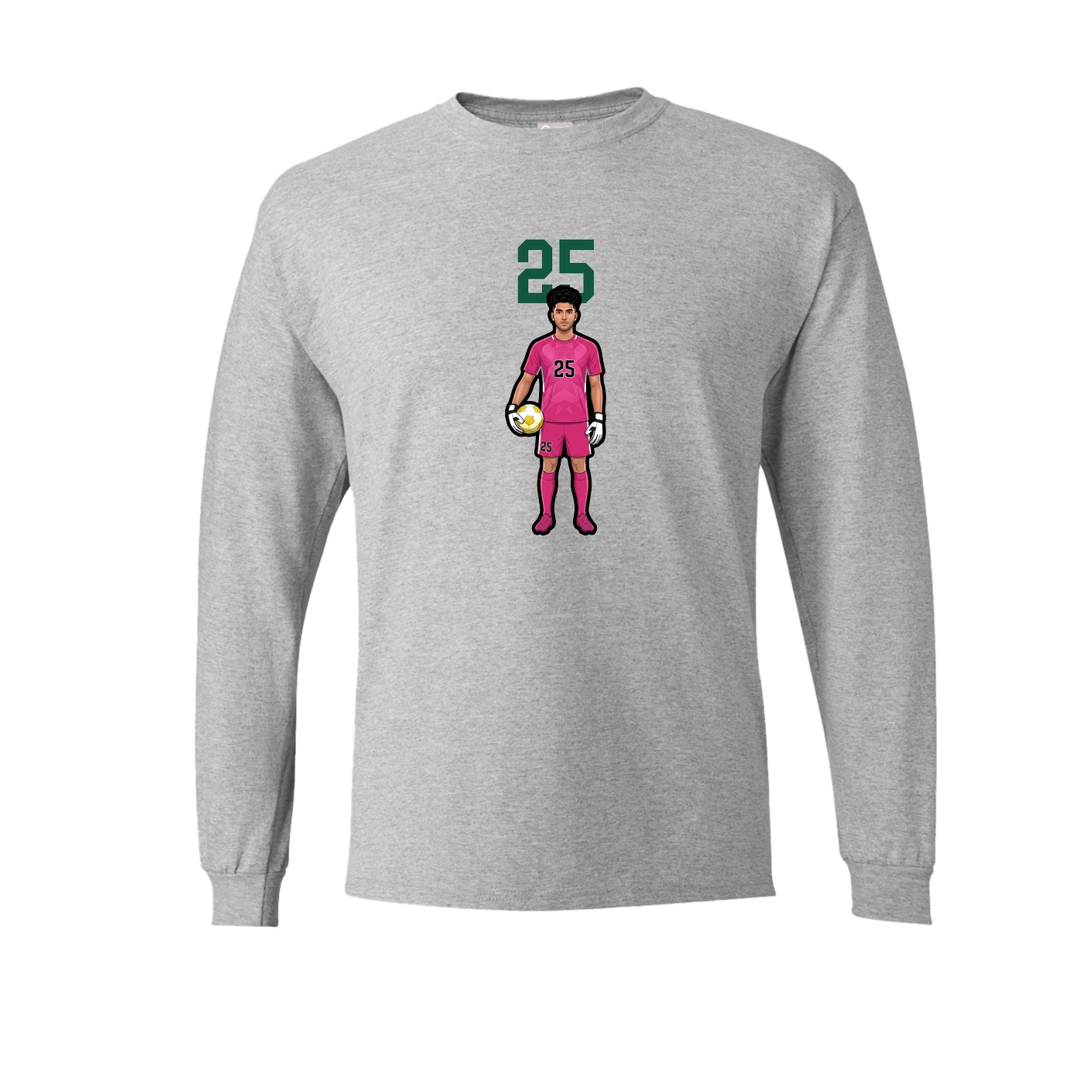 Long Sleeve Tee — Number Top in Grey