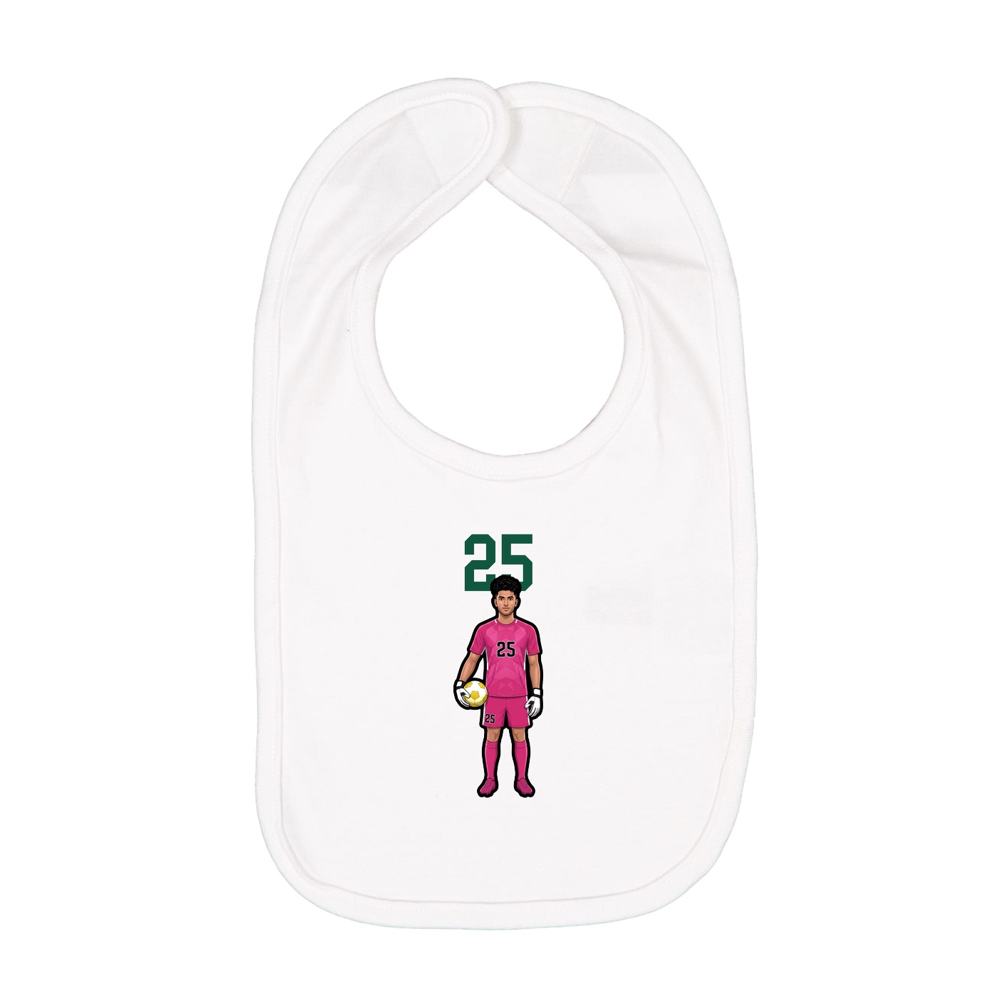 Infant Bib — Number Top in White