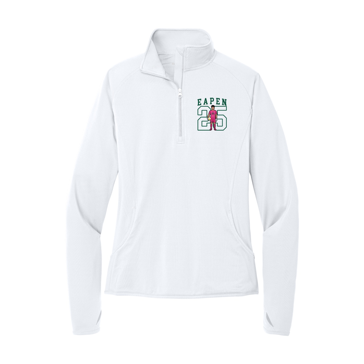 Women's Q-Zip Pullover — Shirsey in White