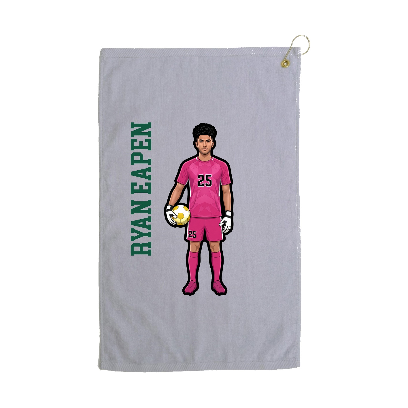 Golf Towel — Name Vertical in Grey