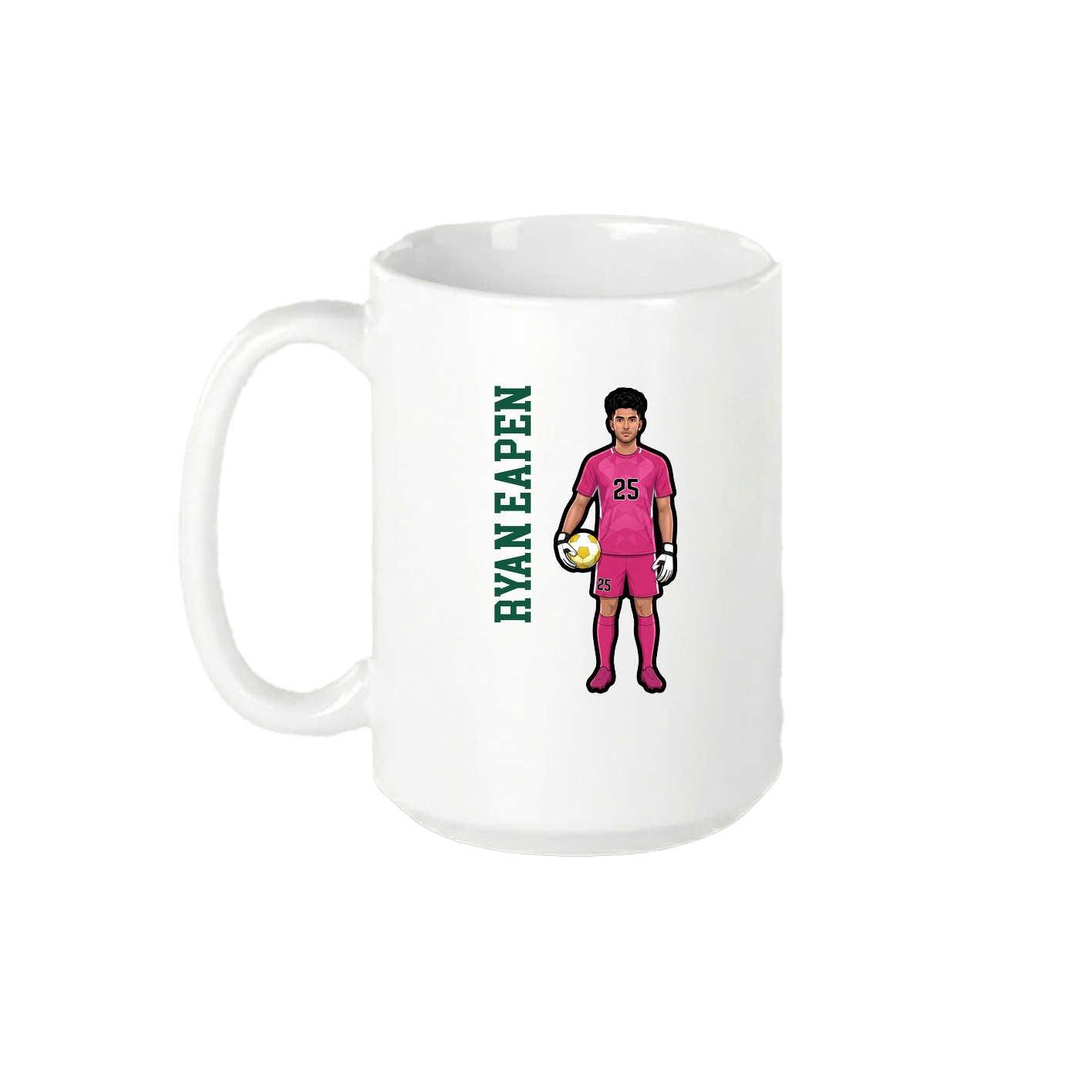 15oz Coffee Mug — Name Vertical in White