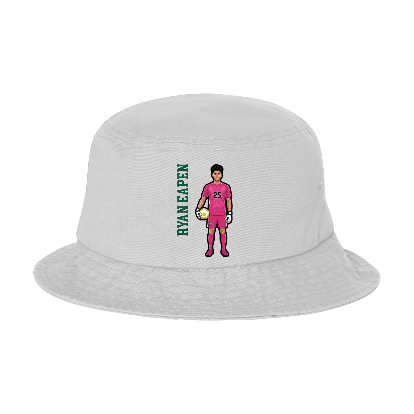Bucket Cap — Name Vertical in White