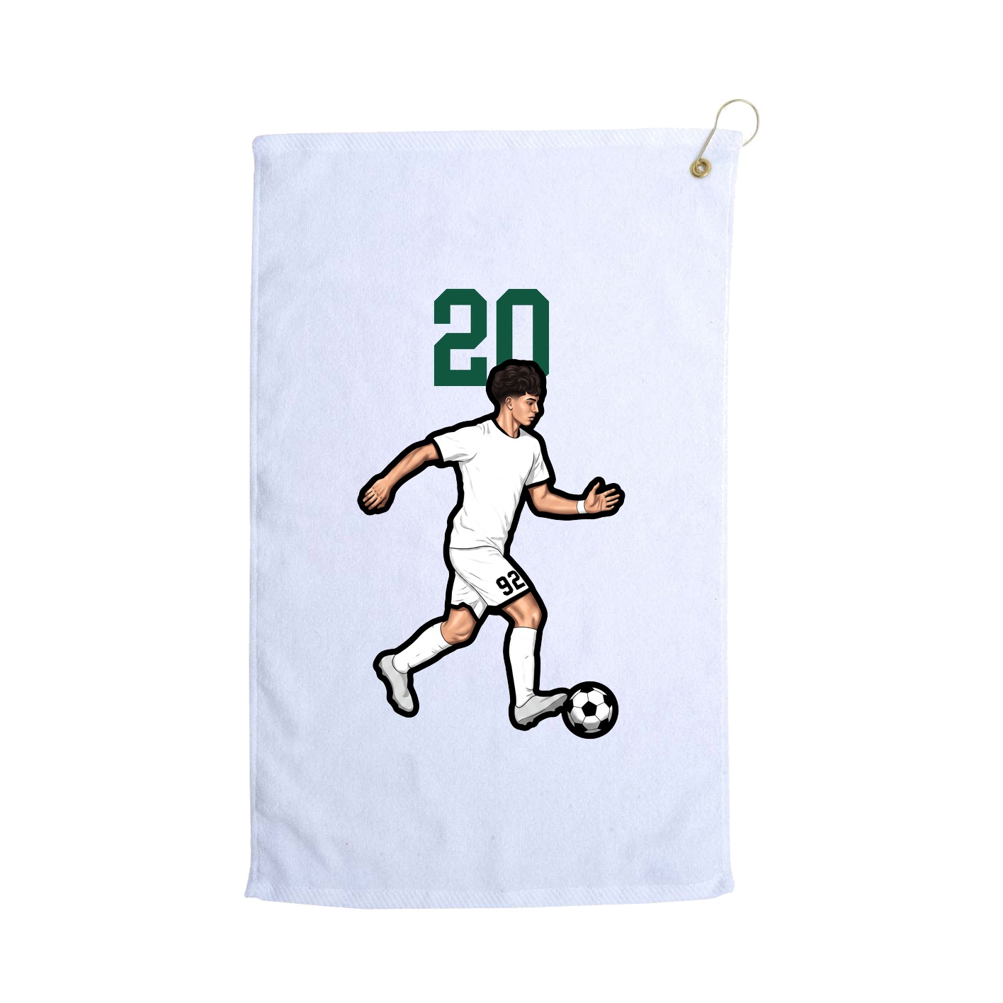Golf Towel — Number Top in White