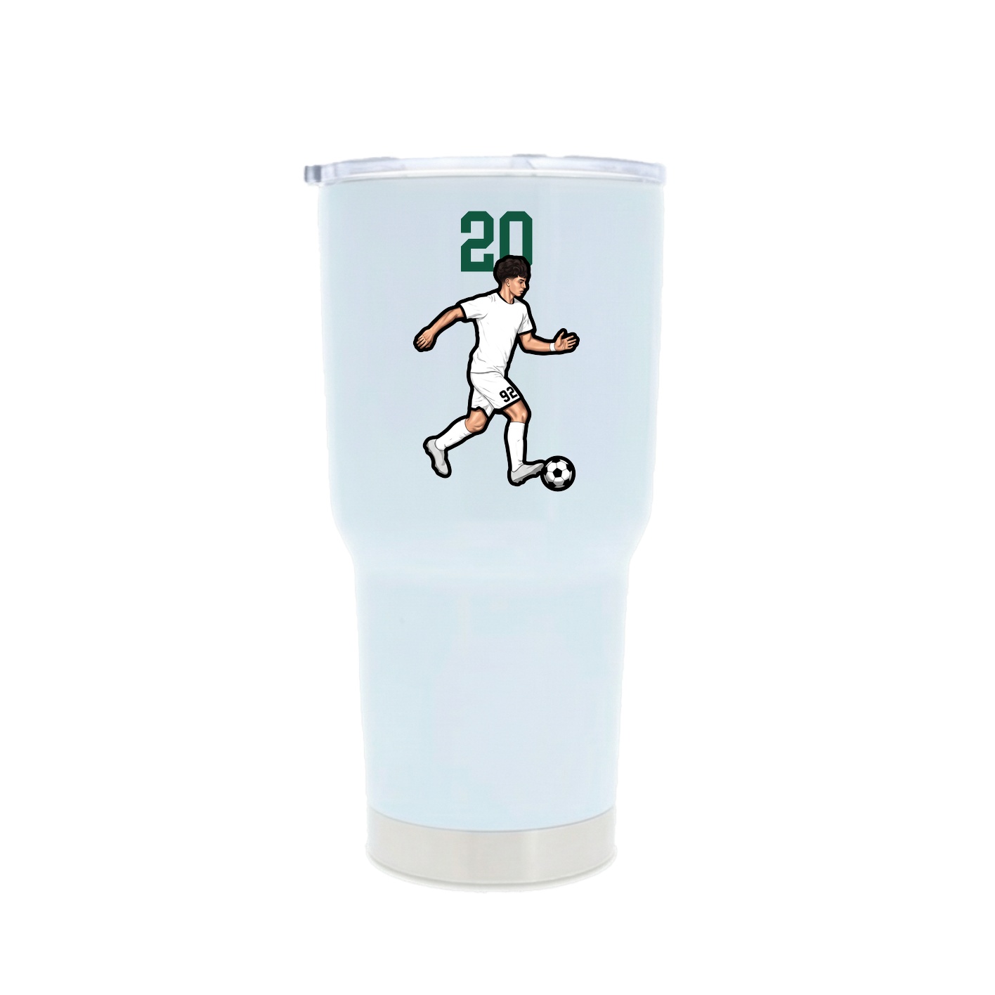30oz Stainless Steel Tumbler — Number Top in White