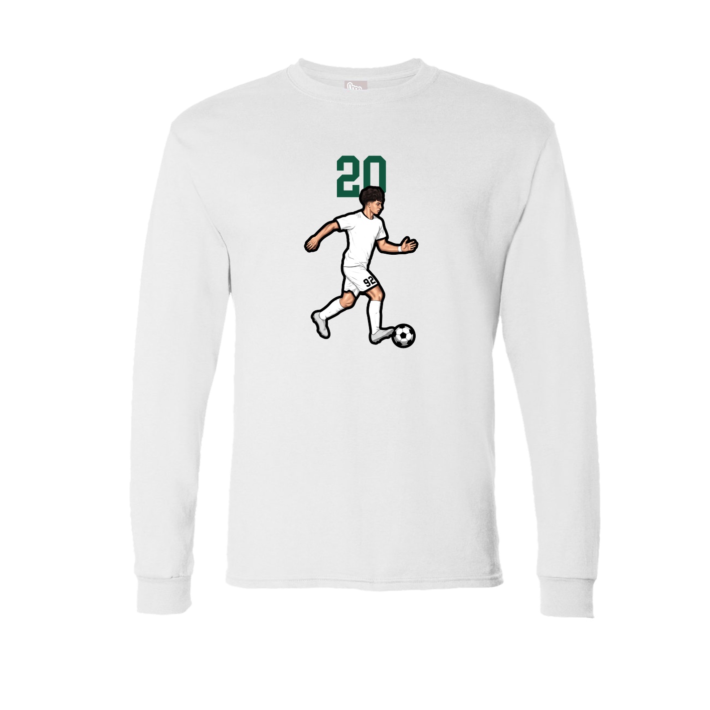 Long Sleeve Tee — Number Top in White
