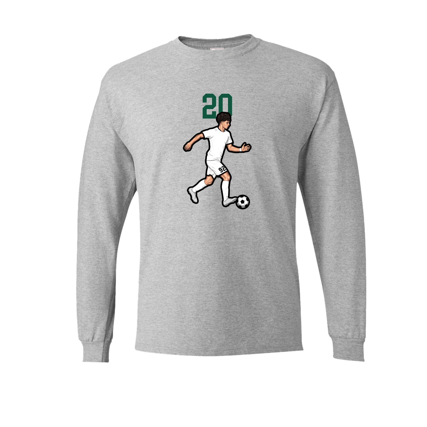 Long Sleeve Tee — Number Top in Grey