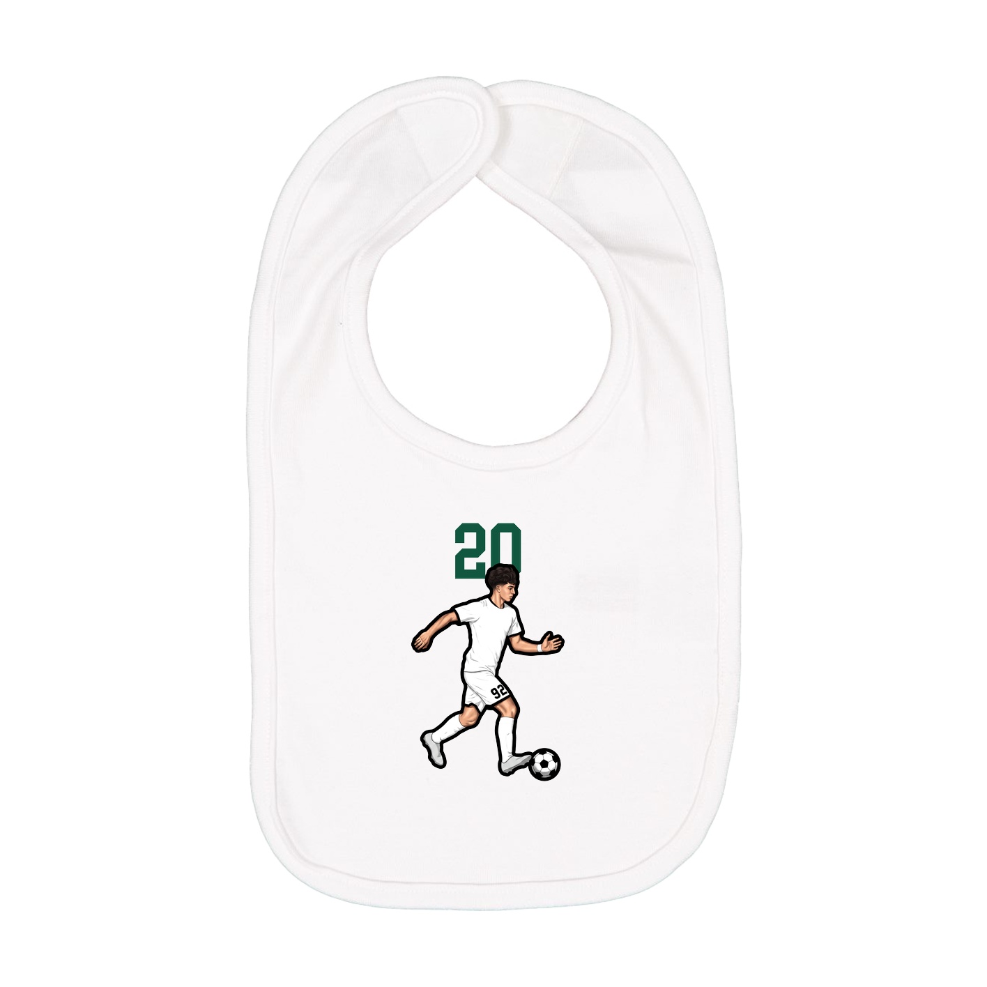 Infant Bib — Number Top in White
