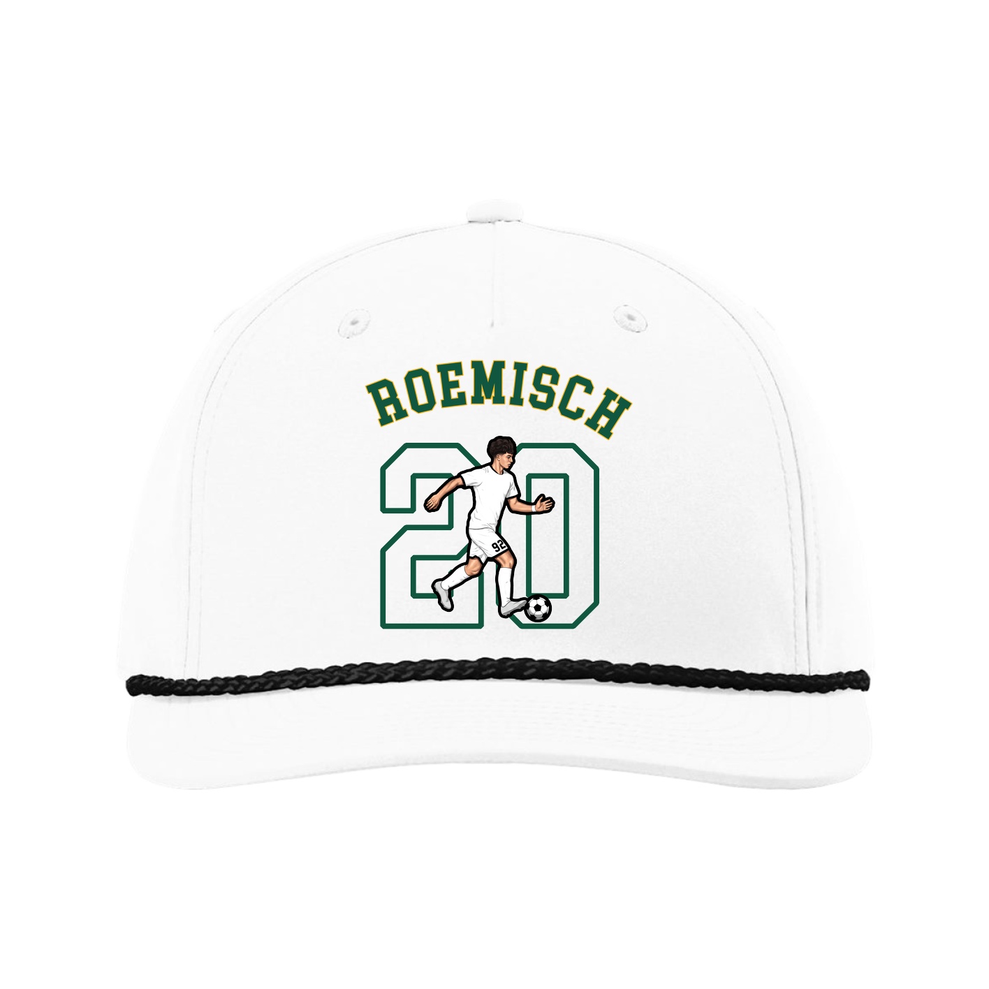Five-Panel Classic Rope Cap — Shirsey Arch in White