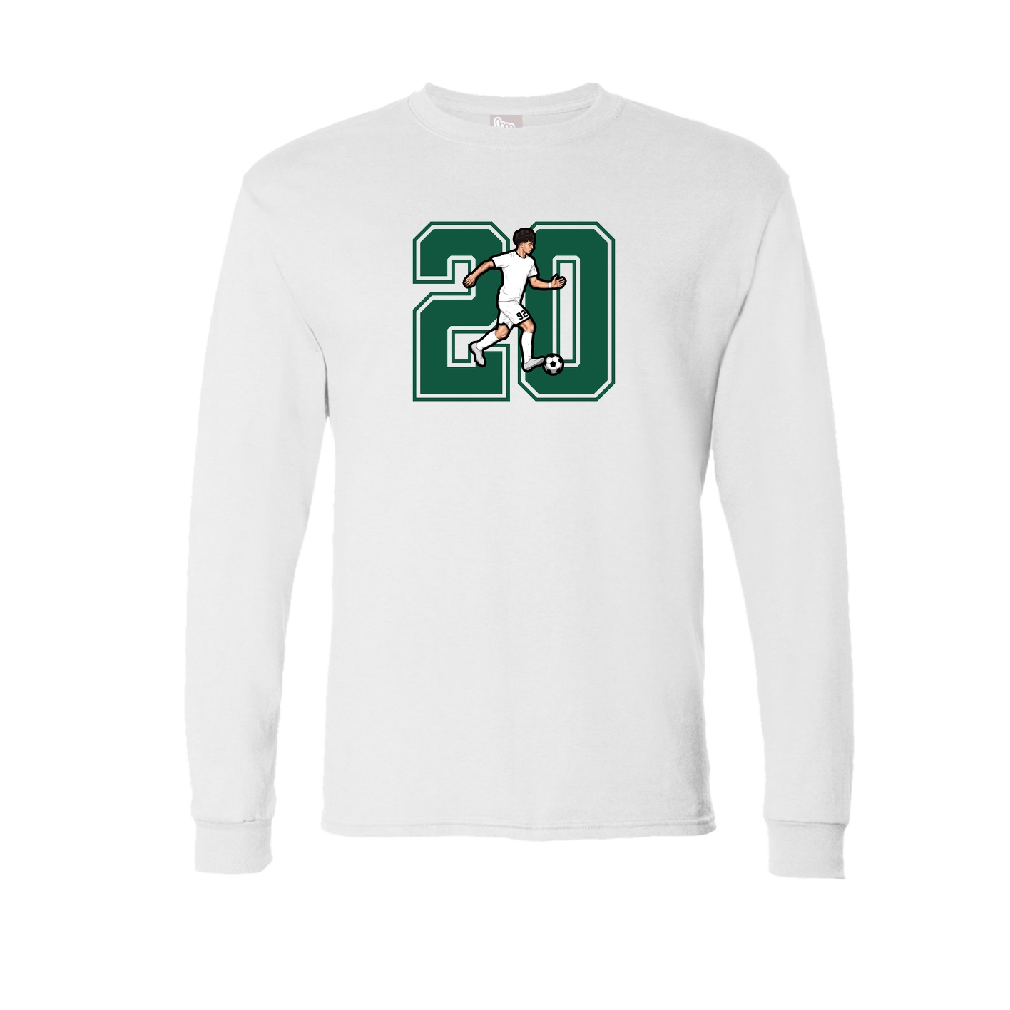 Long Sleeve Tee — Number in White