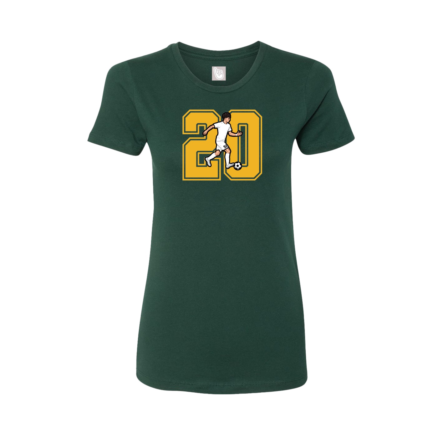 Womens Tee — Number in Green