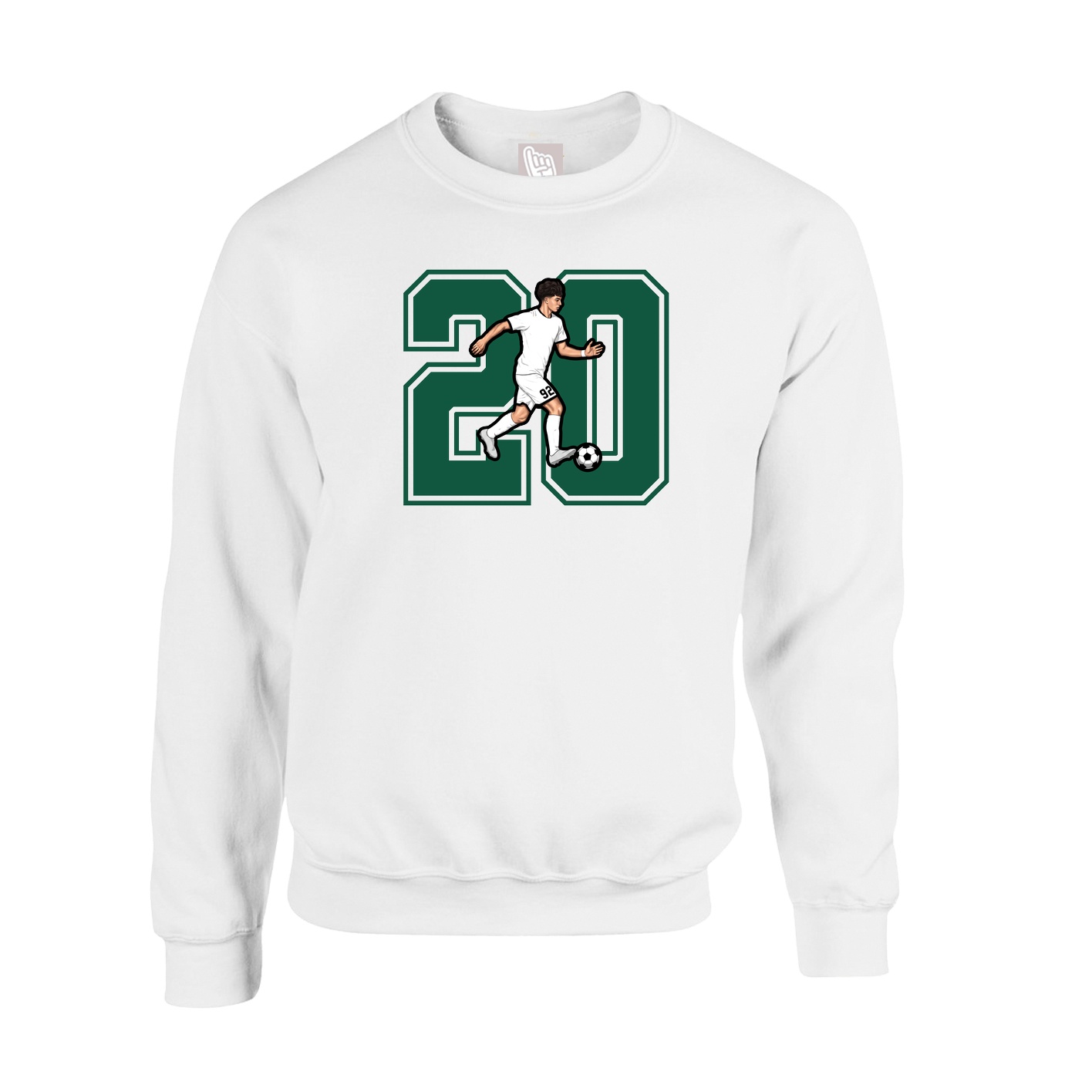 Fleece Crew — Number in White