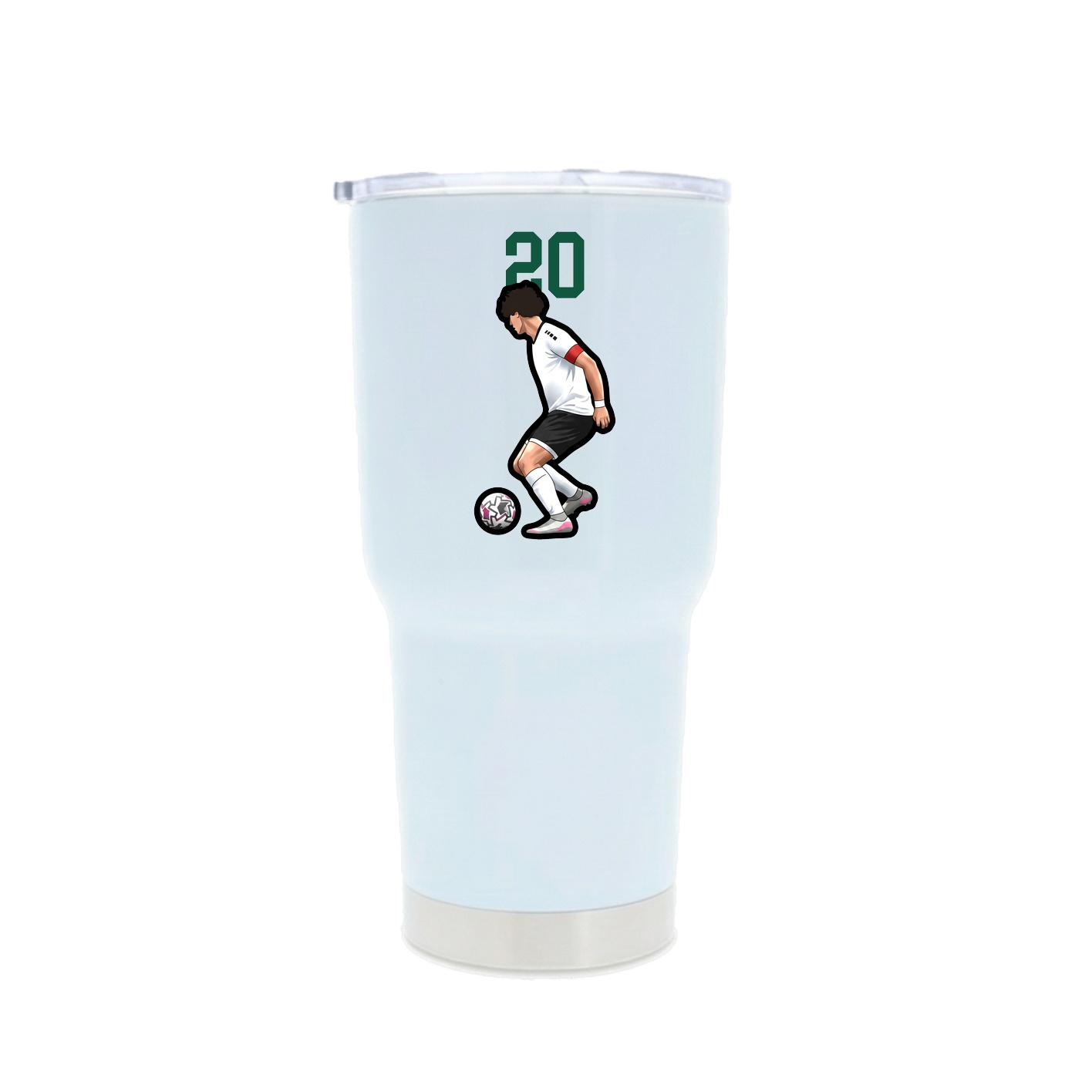 30oz Stainless Steel Tumbler — Number Top in White