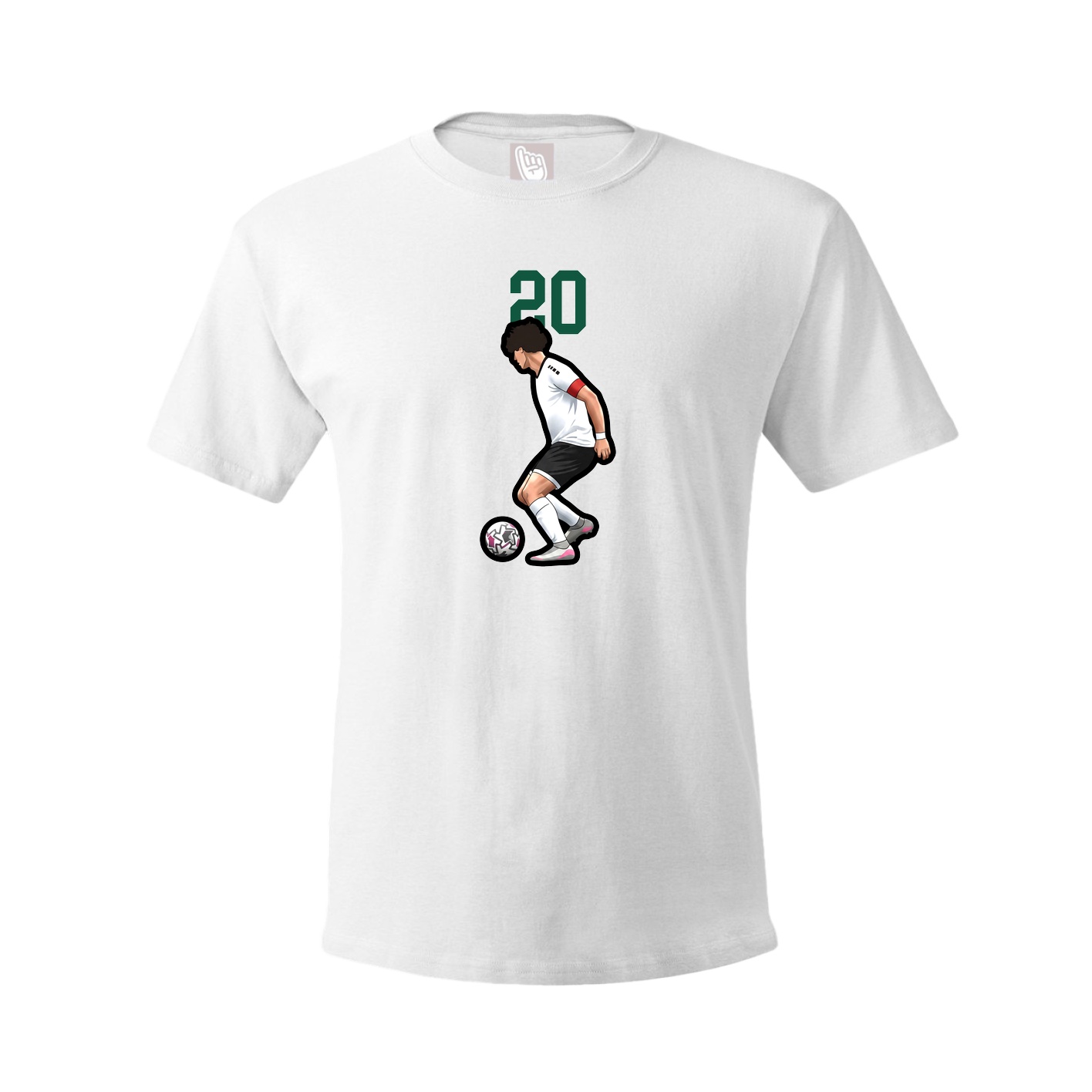 Youth Tee — Number Top in White