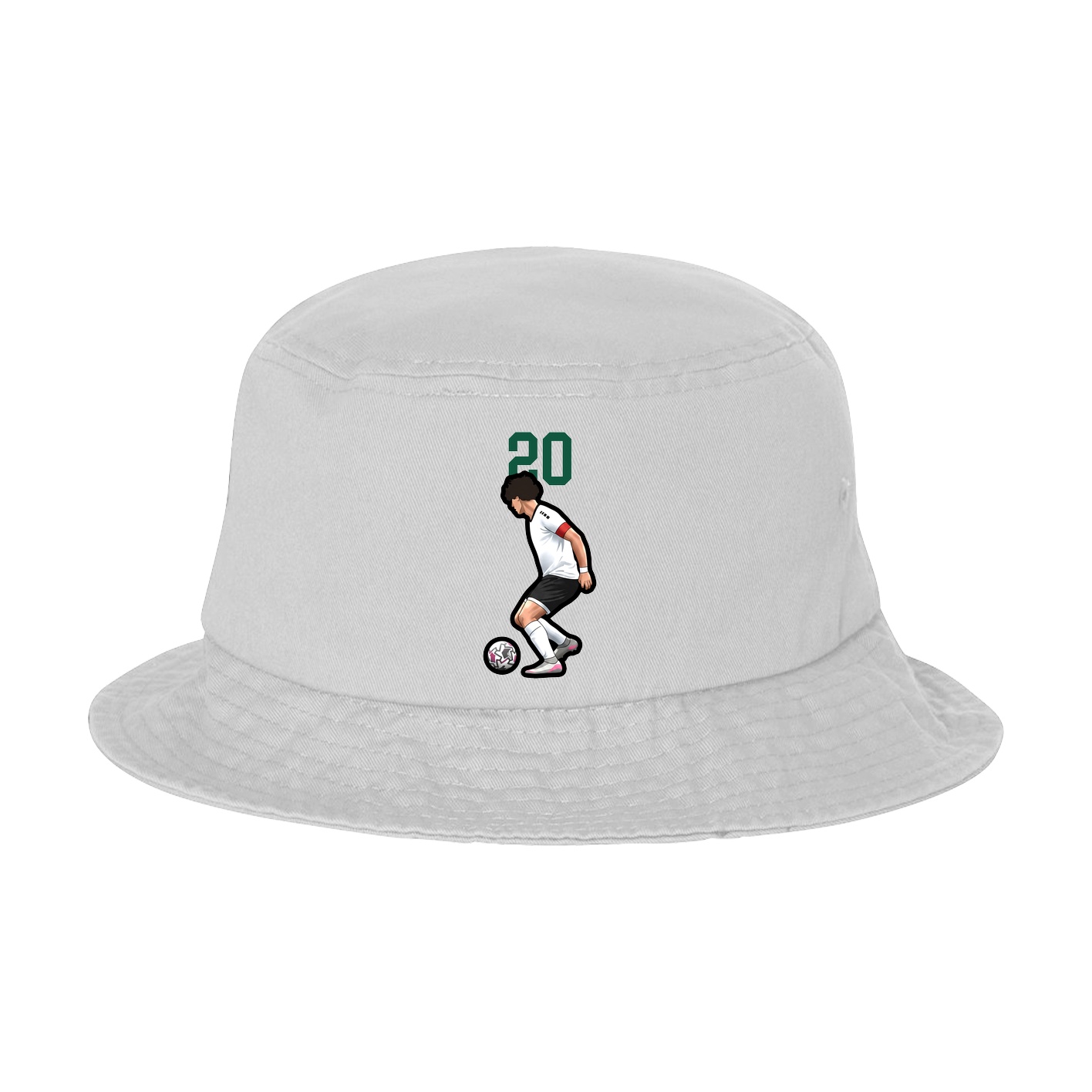 Bucket Cap — Number Top in White