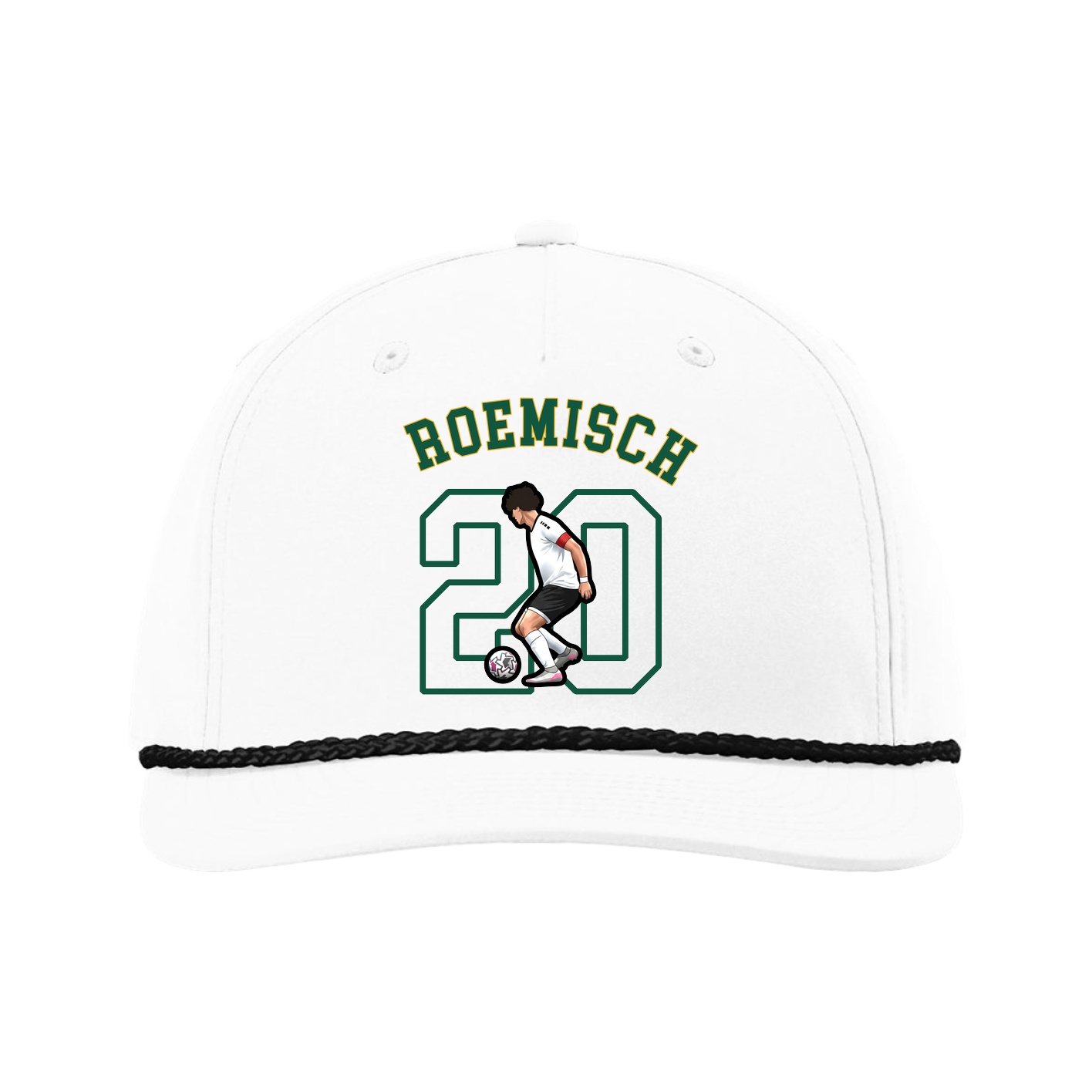 Five-Panel Classic Rope Cap — Shirsey Arch in White