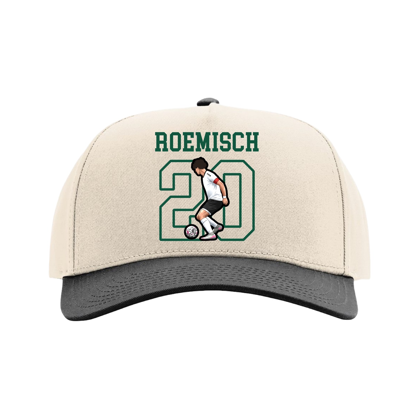 Full Fabric Five-Panel Champ Cap — Shirsey in Cream/Black