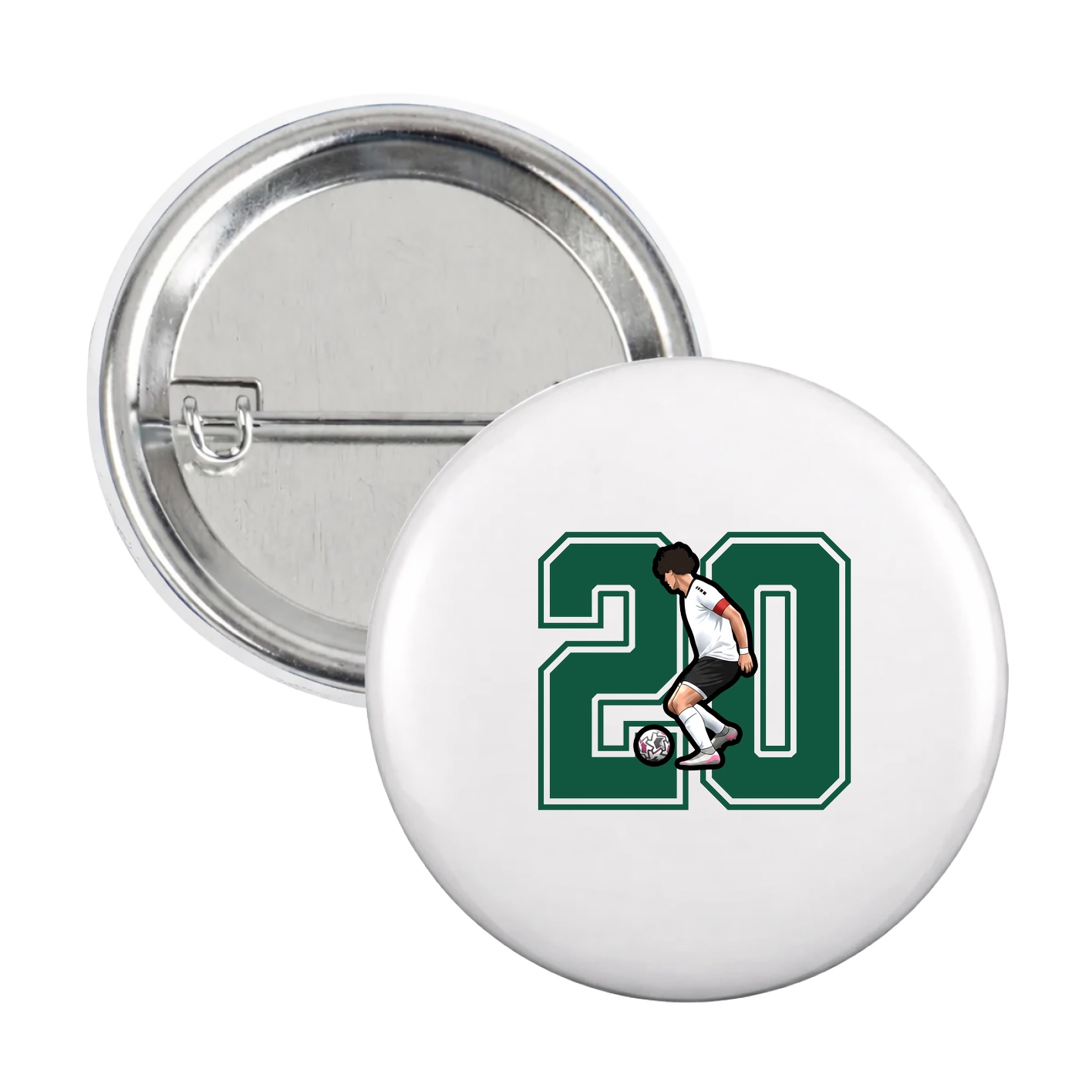 Game Day Button — Number in White