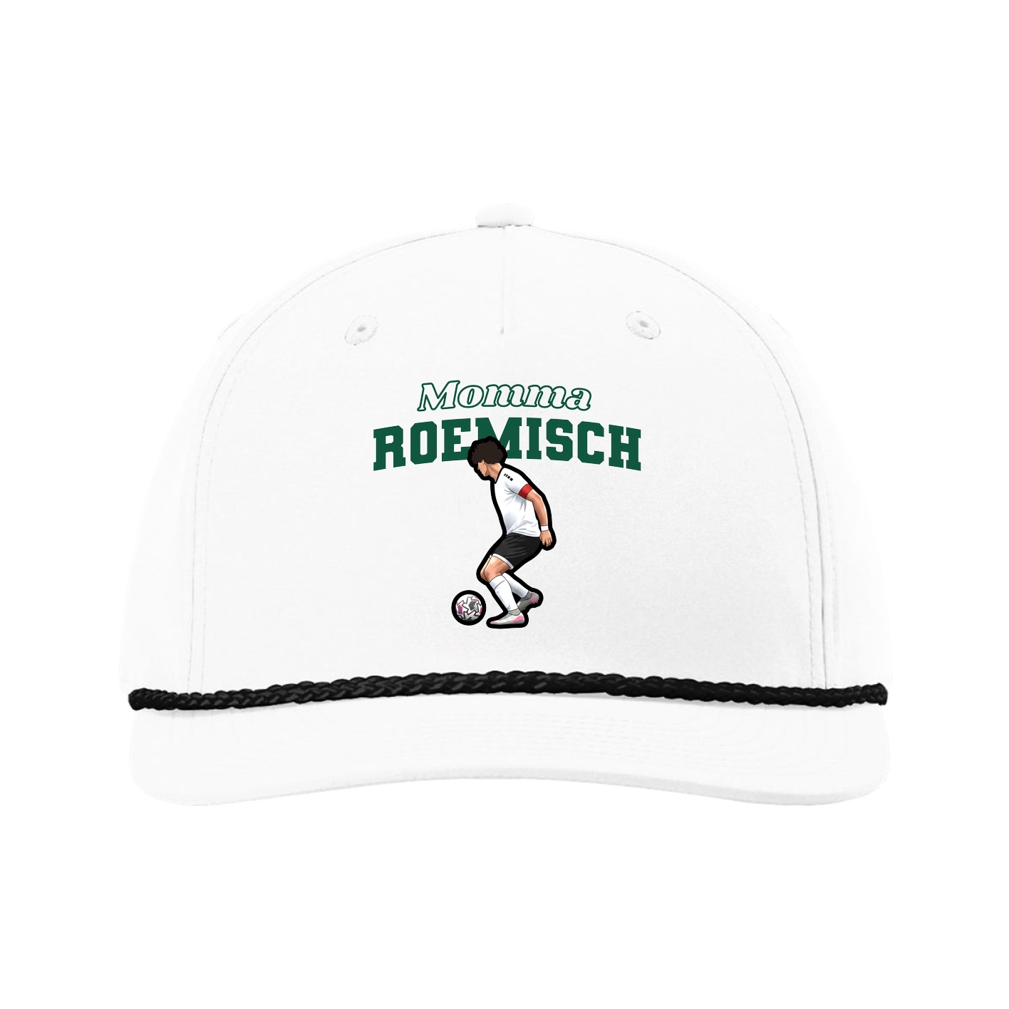 Five-Panel Classic Rope Cap — Mothers Day Block in White