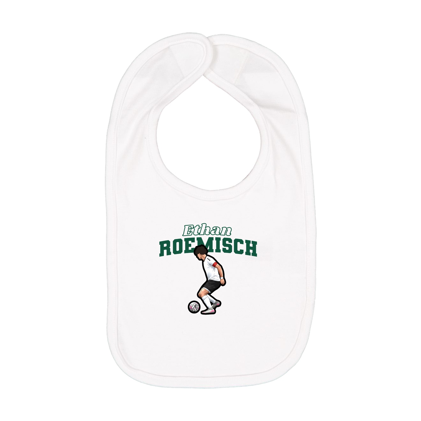 Infant Bib — Name Arch in White
