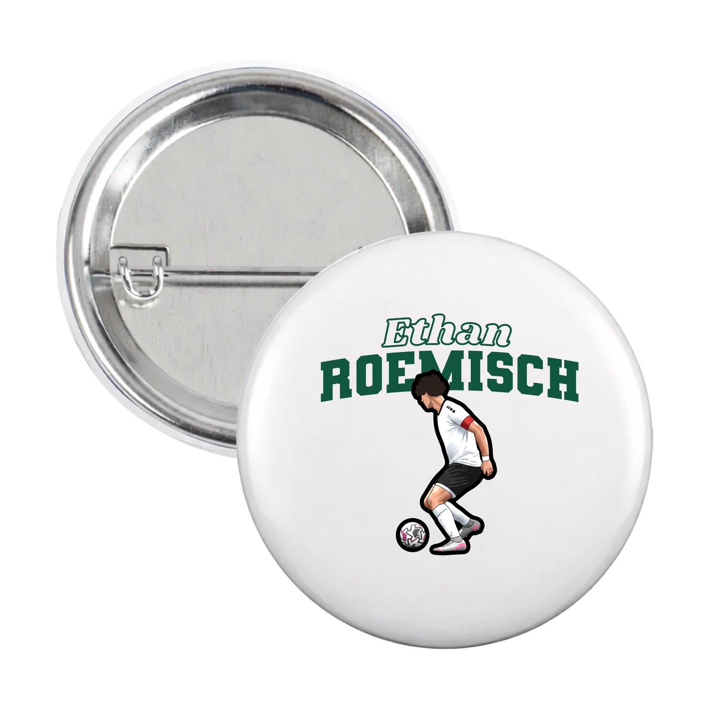 Game Day Button — Name Arch in White