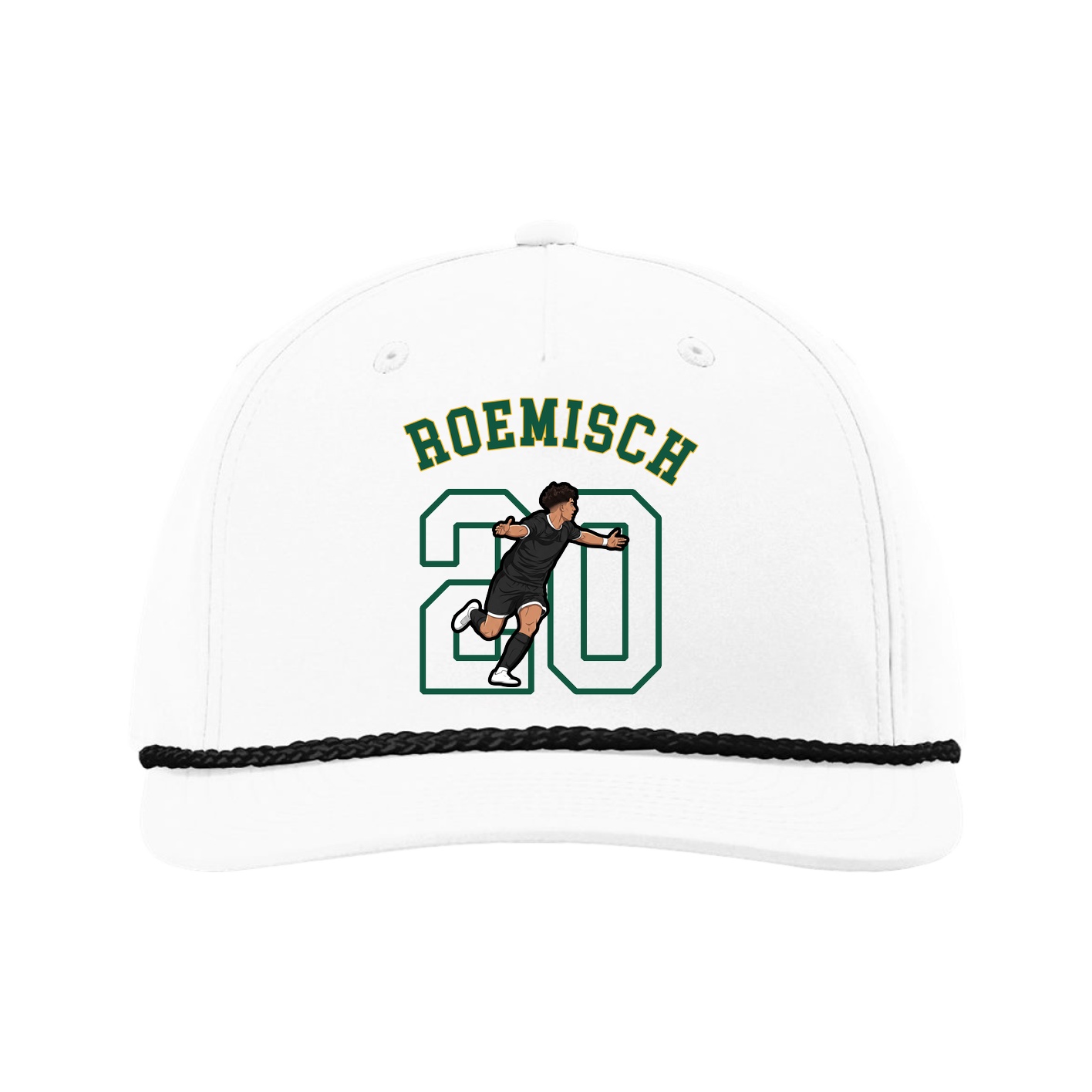 Five-Panel Classic Rope Cap — Shirsey Arch in White