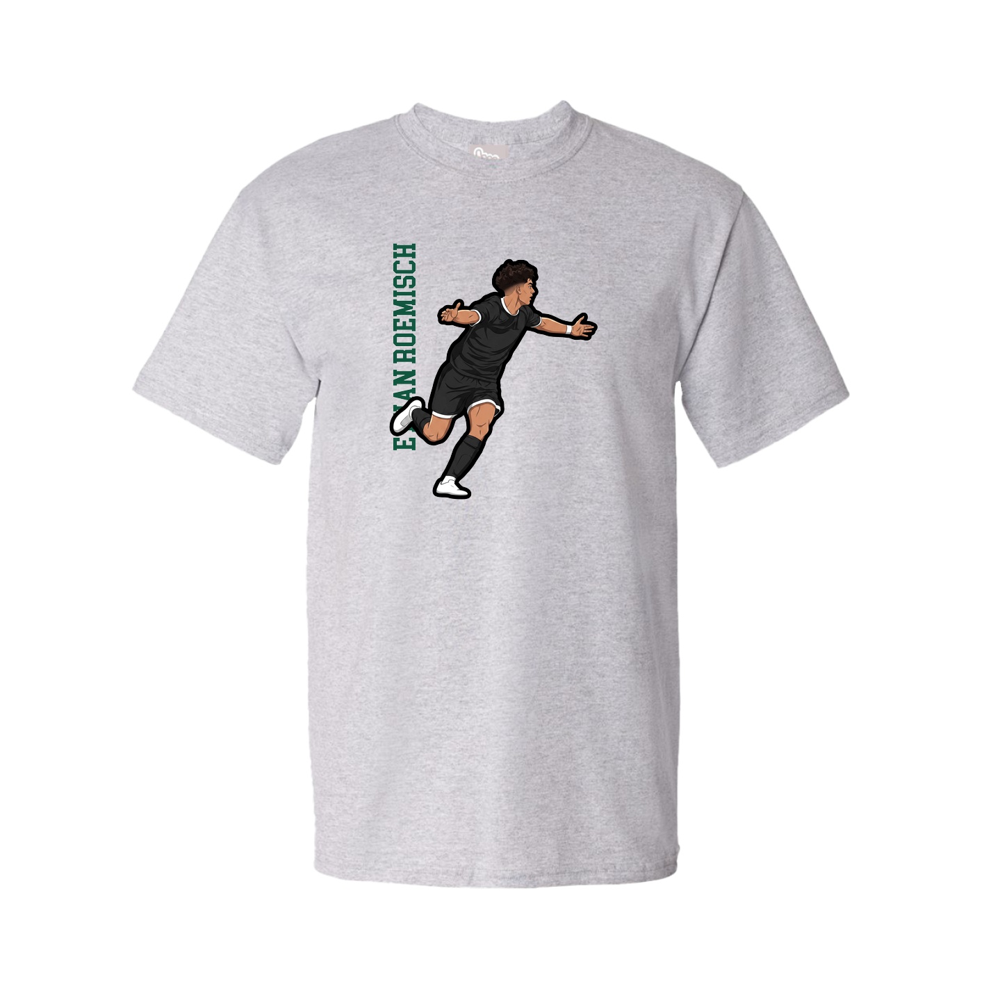 Youth Tee — Name Vertical in Grey
