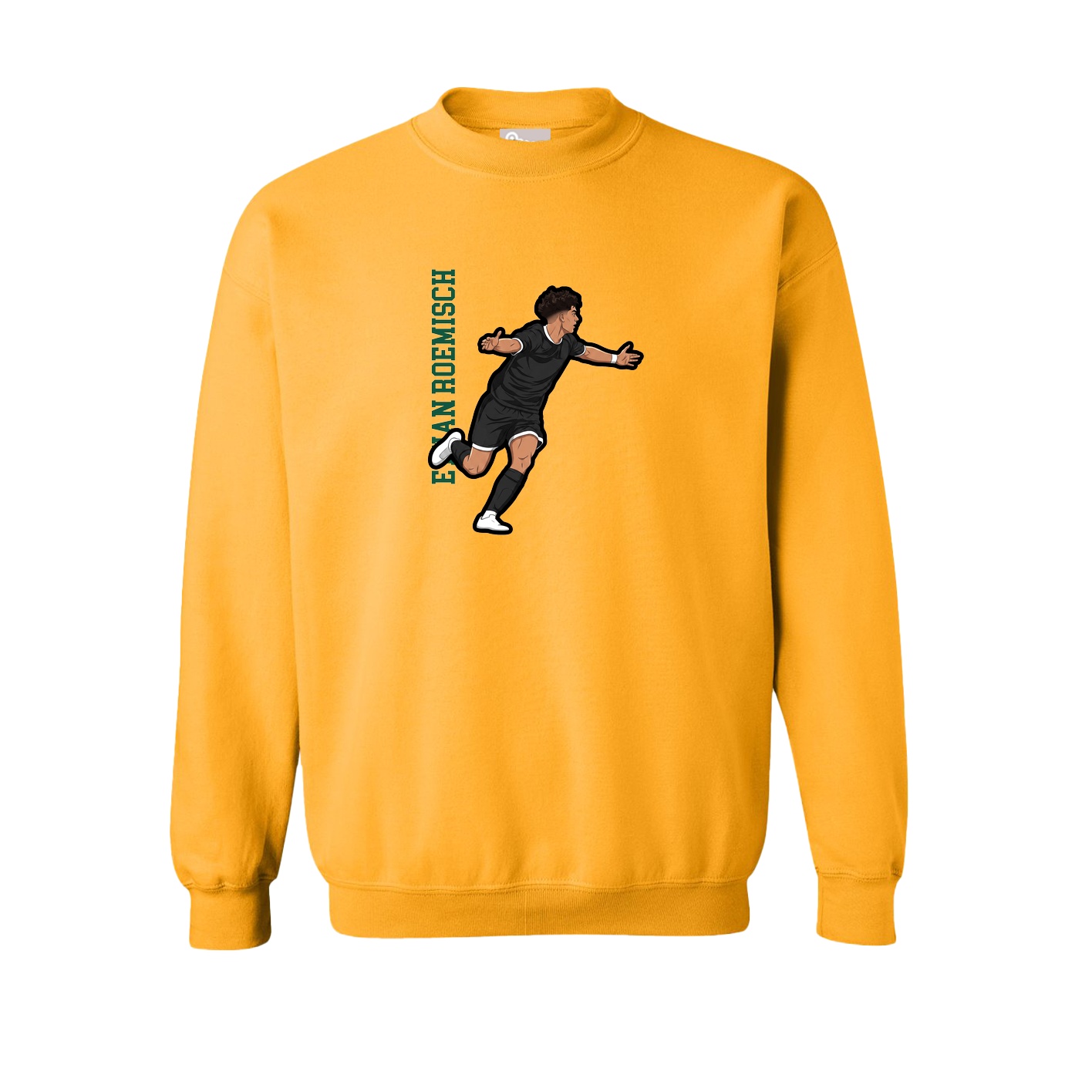 Fleece Crew — Name Vertical in Gold