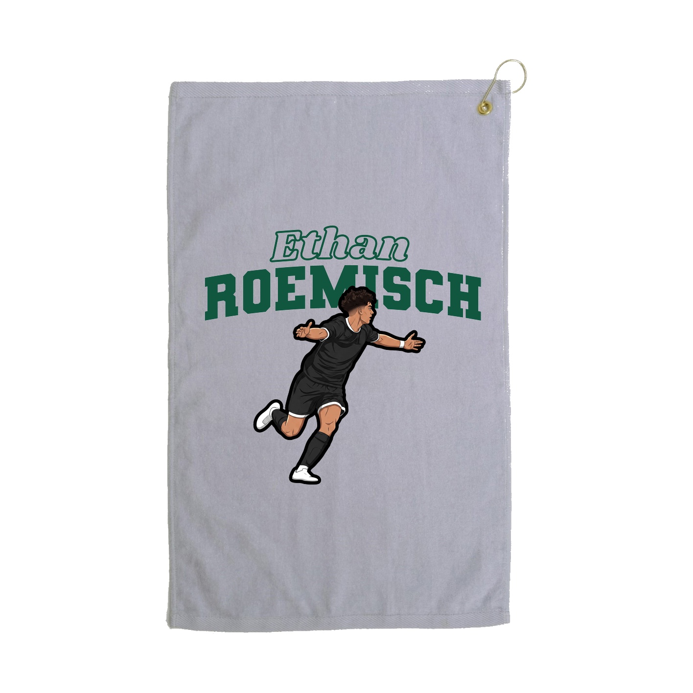 Golf Towel — Name Arch in Grey
