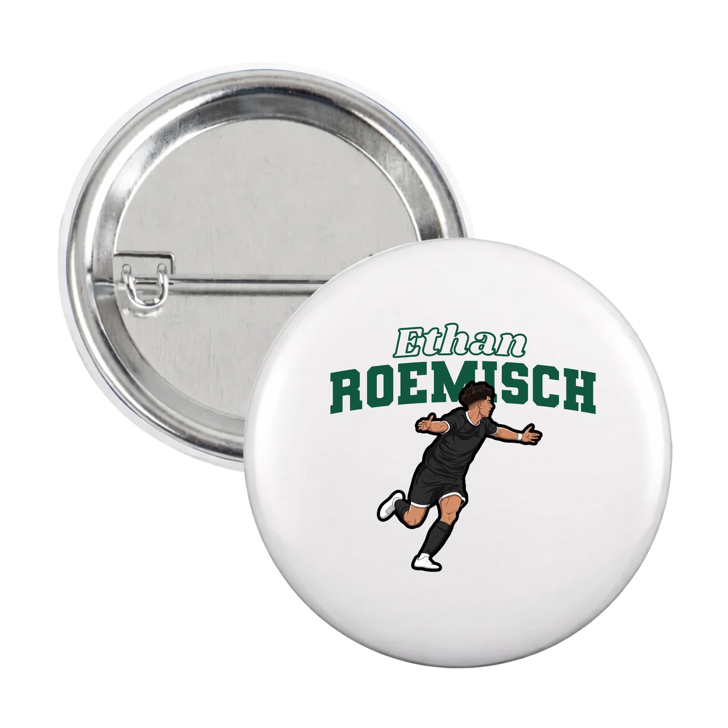 Game Day Button — Name Arch in White