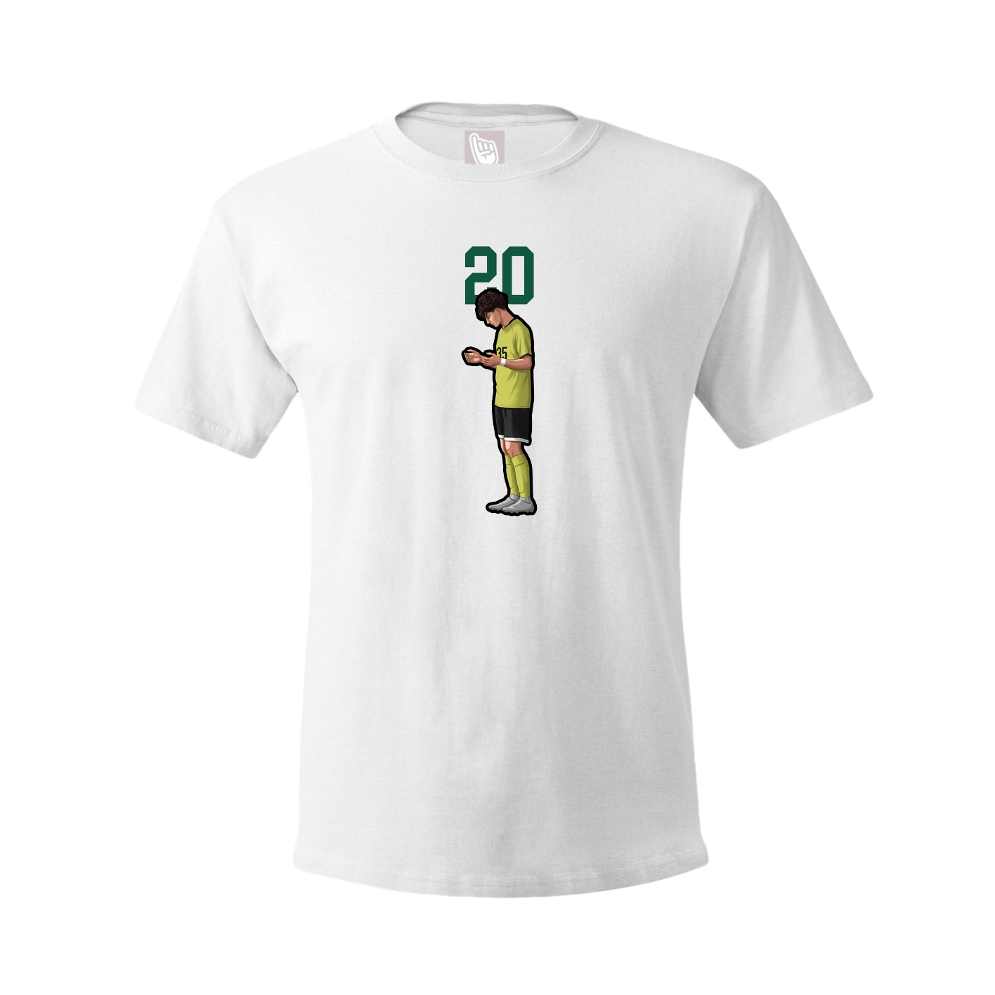 Youth Tee — Number Top in White