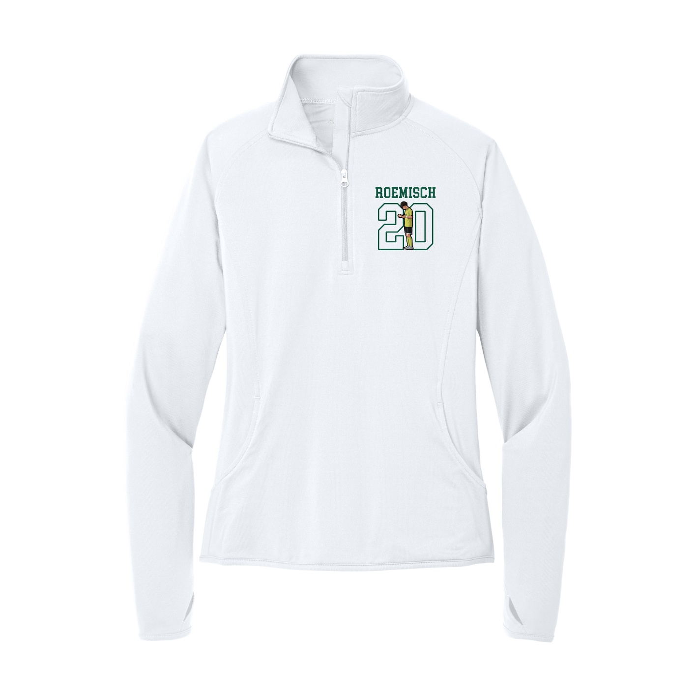 Women's Q-Zip Pullover — Shirsey in White