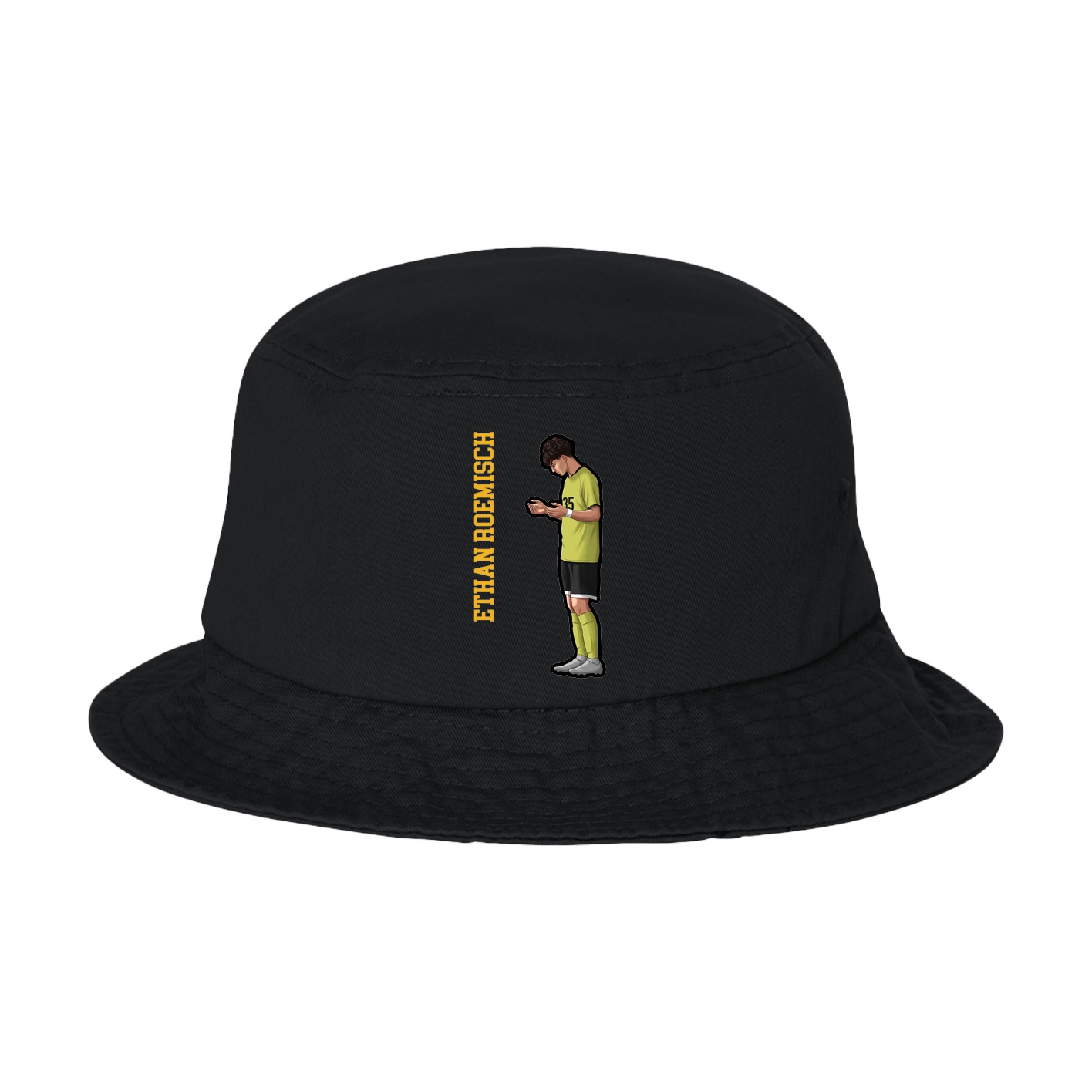 Bucket Cap — Name Vertical in Black