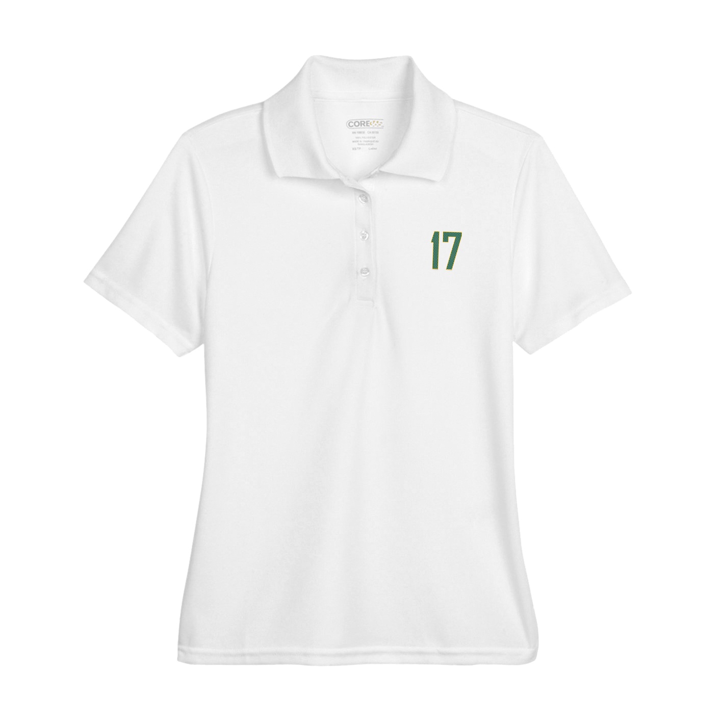 Womens Performance Polo — Front Shirsy in White