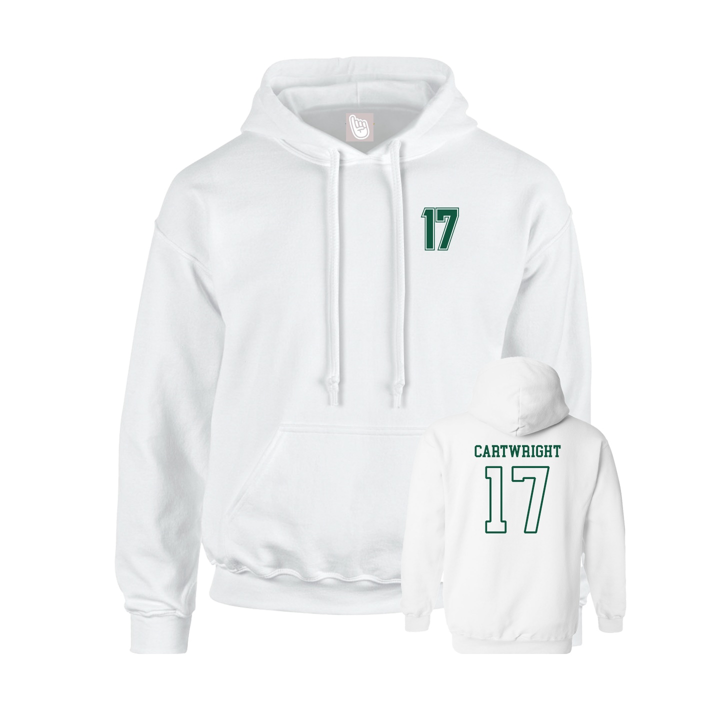 Hoodie — Chest Back in White