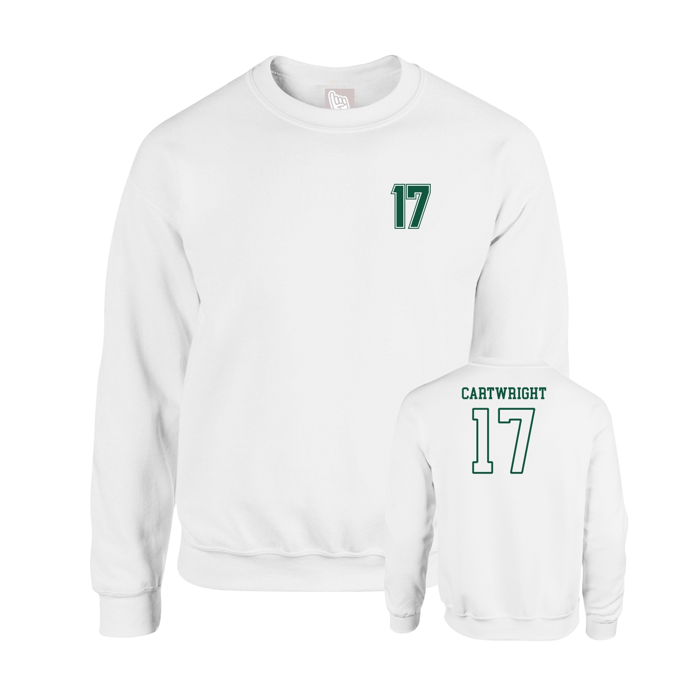Fleece Crew — Chest Back in White