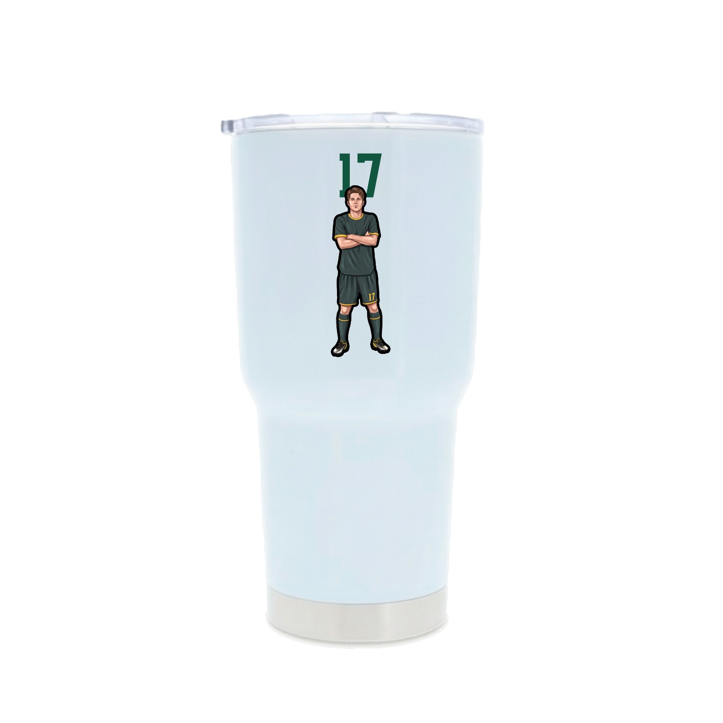 30oz Stainless Steel Tumbler — Number Top in White