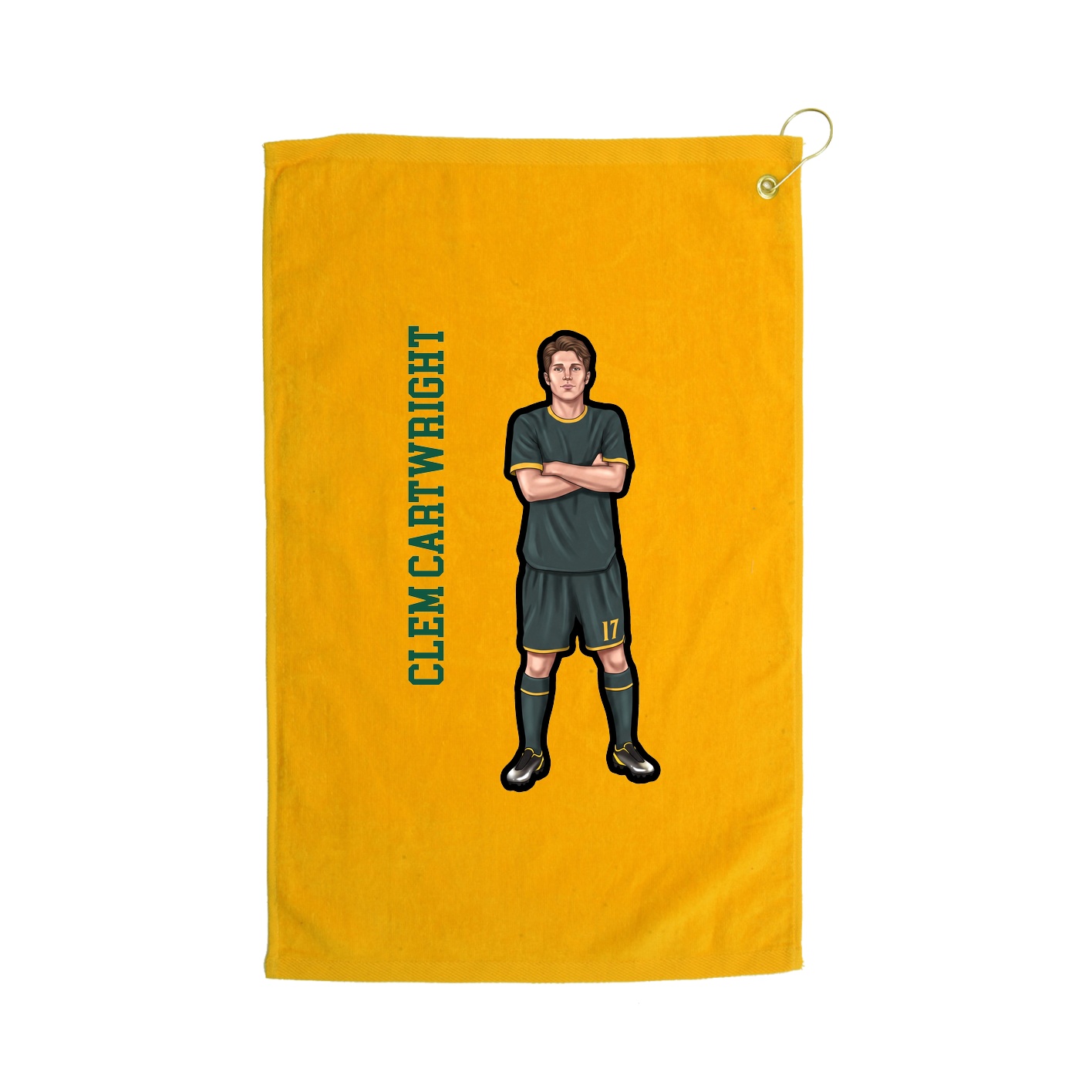 Golf Towel — Name Vertical in Gold